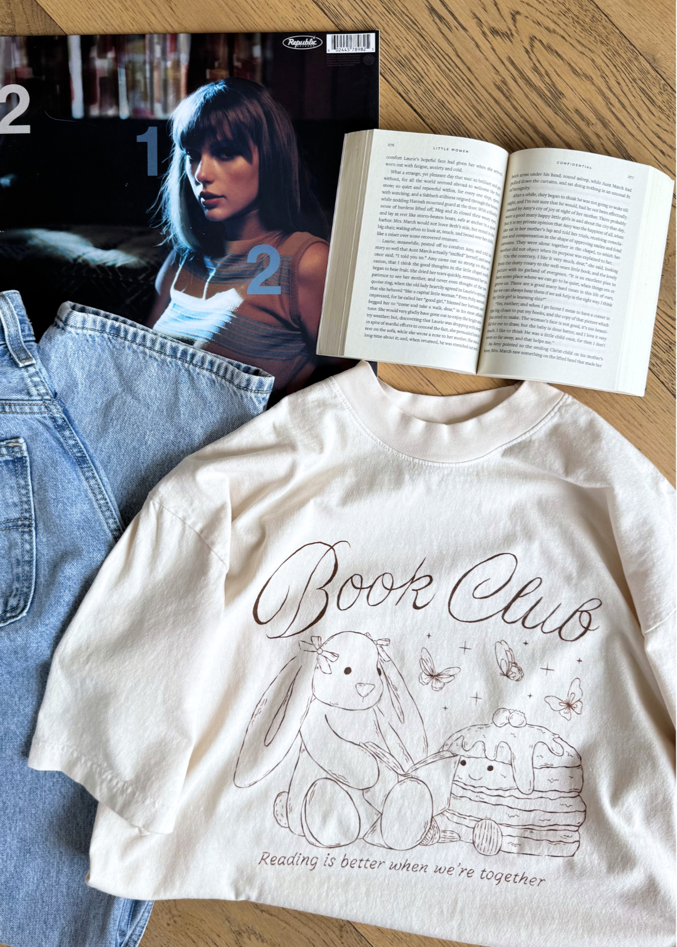 book club tee in cream