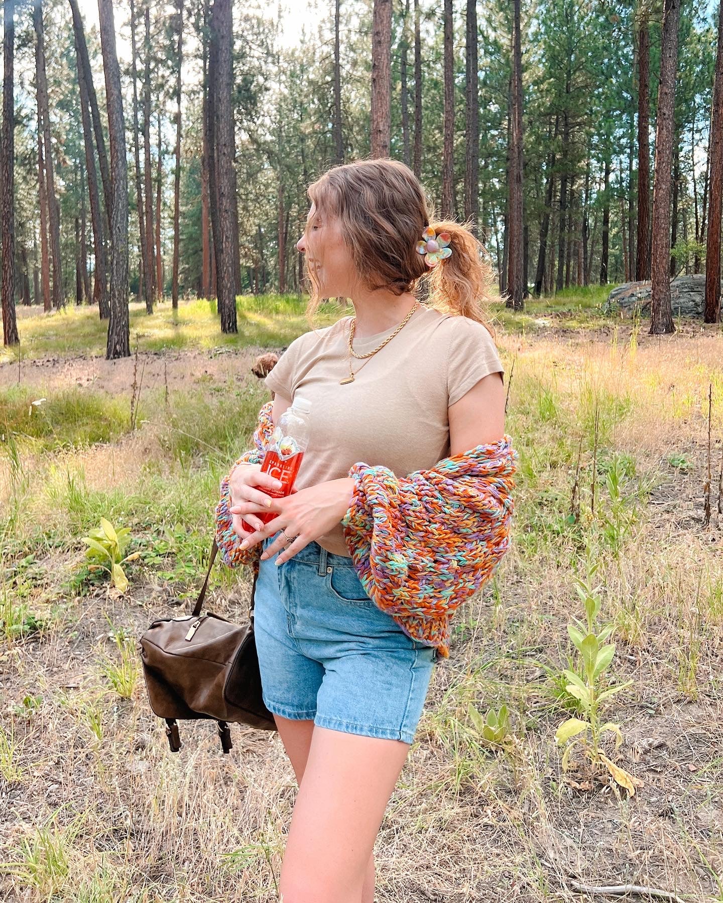 R.A.B. baby tee in taupe