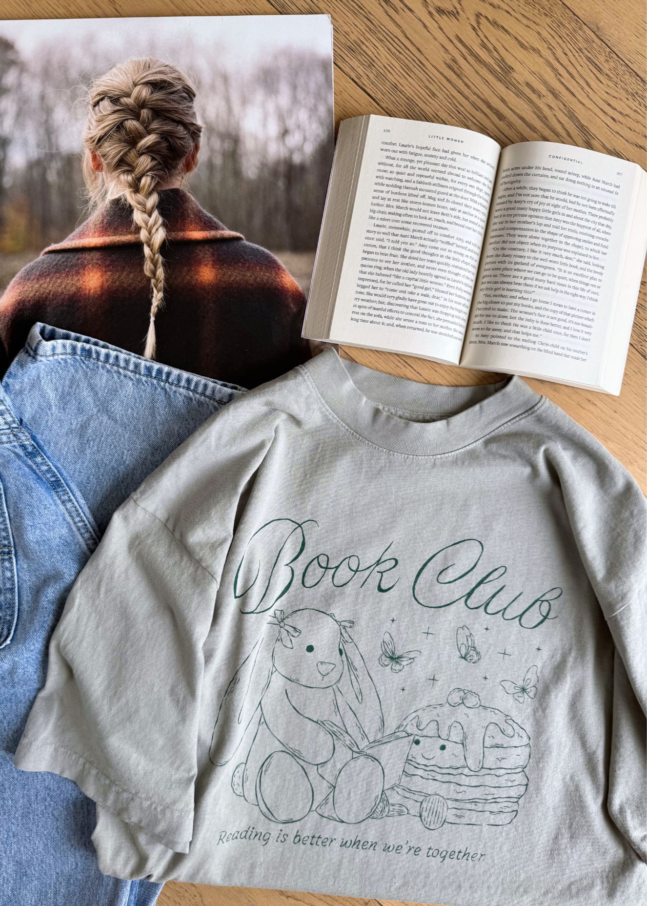 book club tee in sage