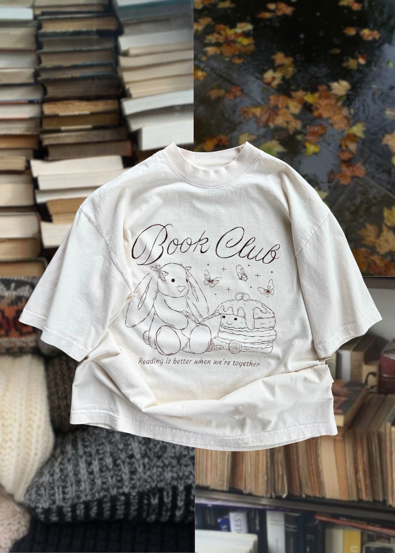 book club tee in cream