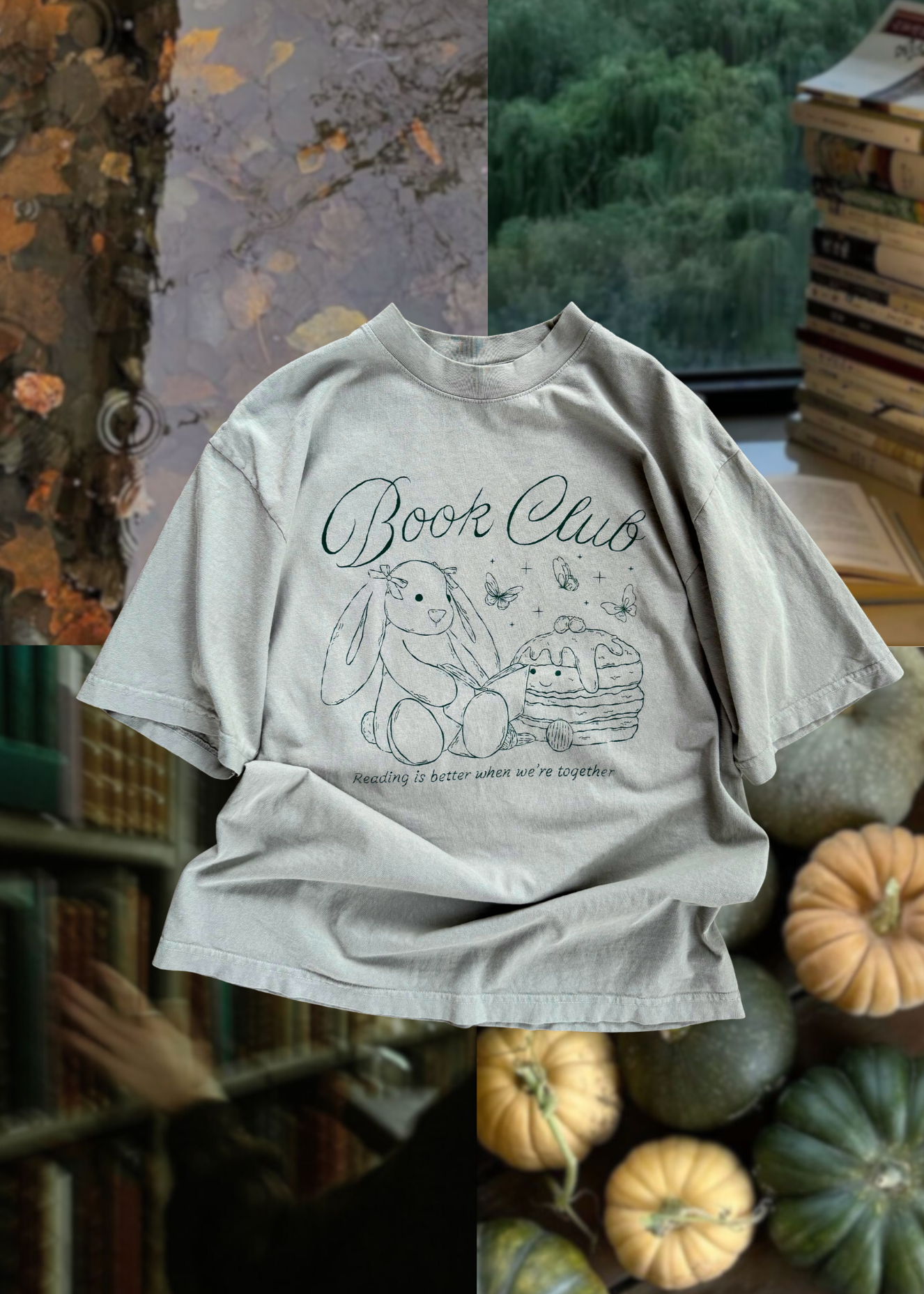 book club tee in sage