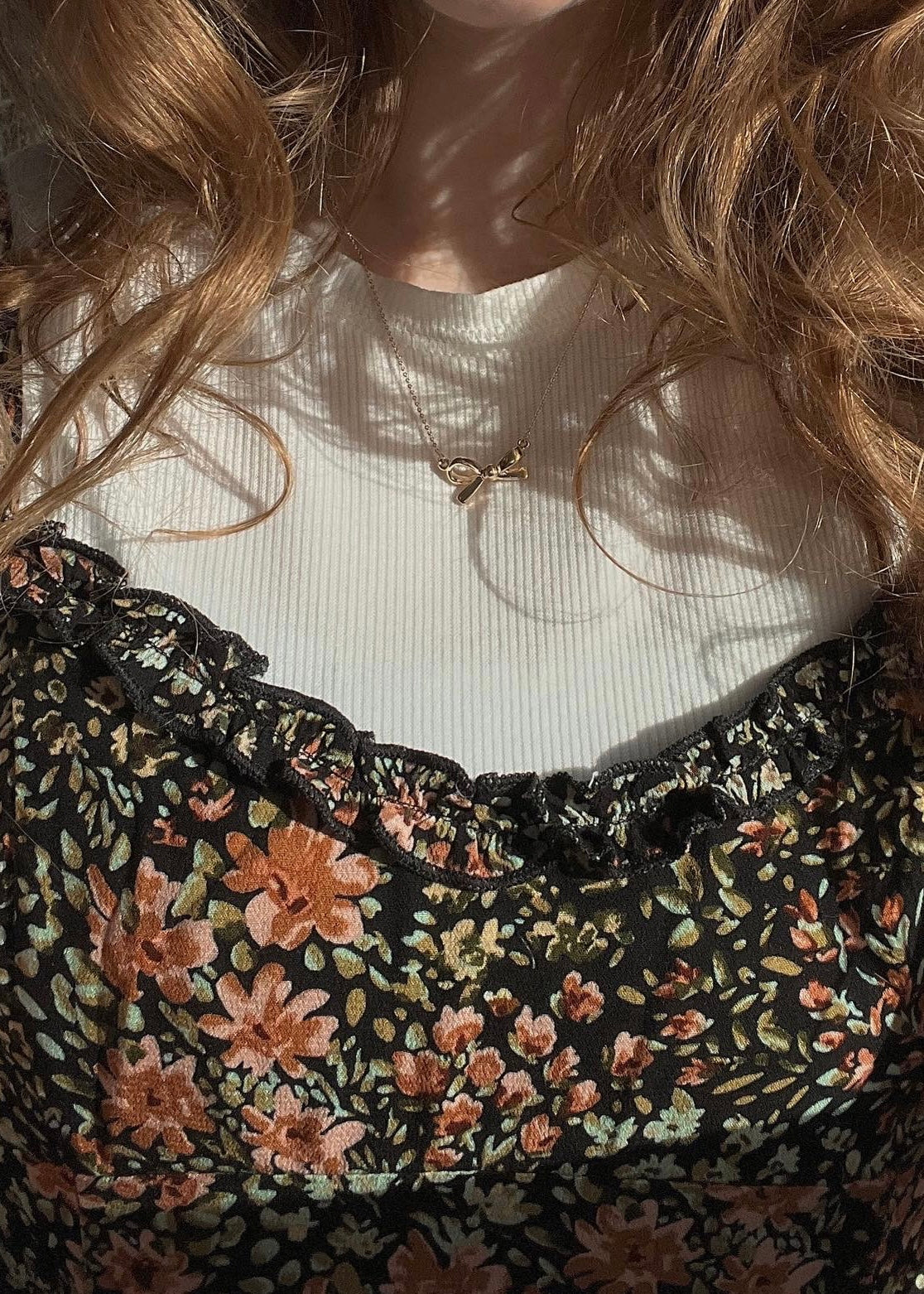 like ribbons in her hair necklace