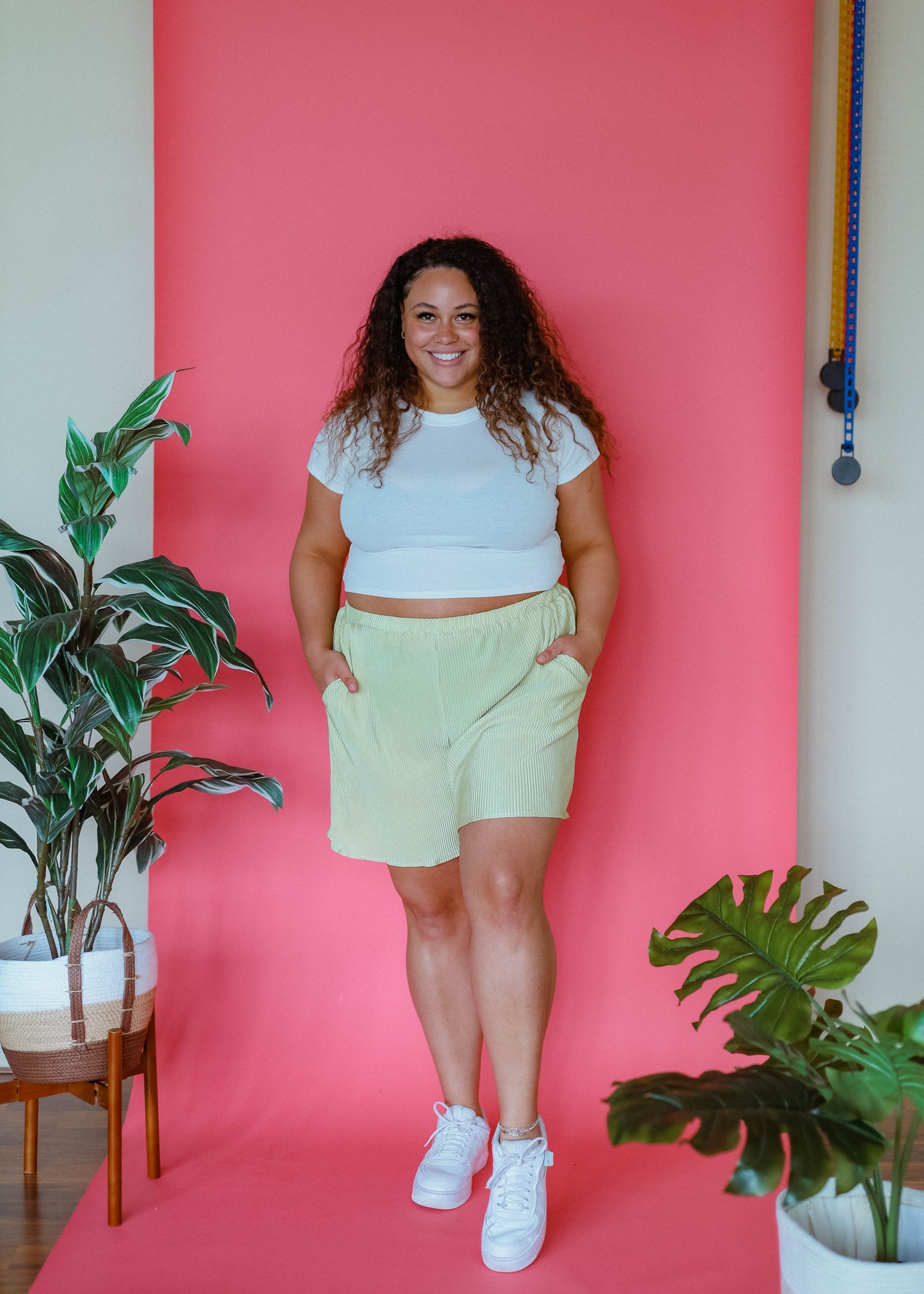 mermaid sea shorts in lime