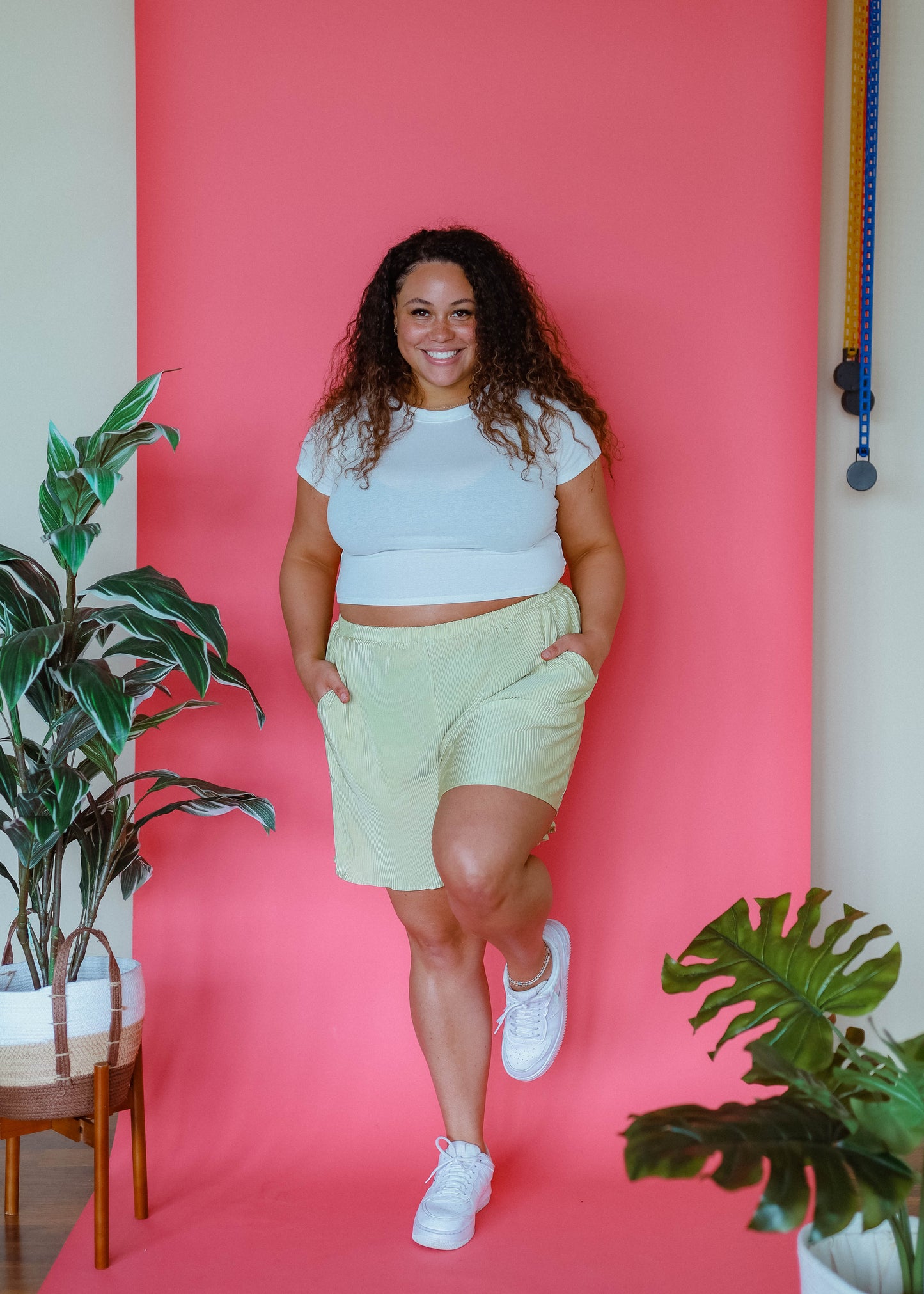 mermaid sea shorts in lime