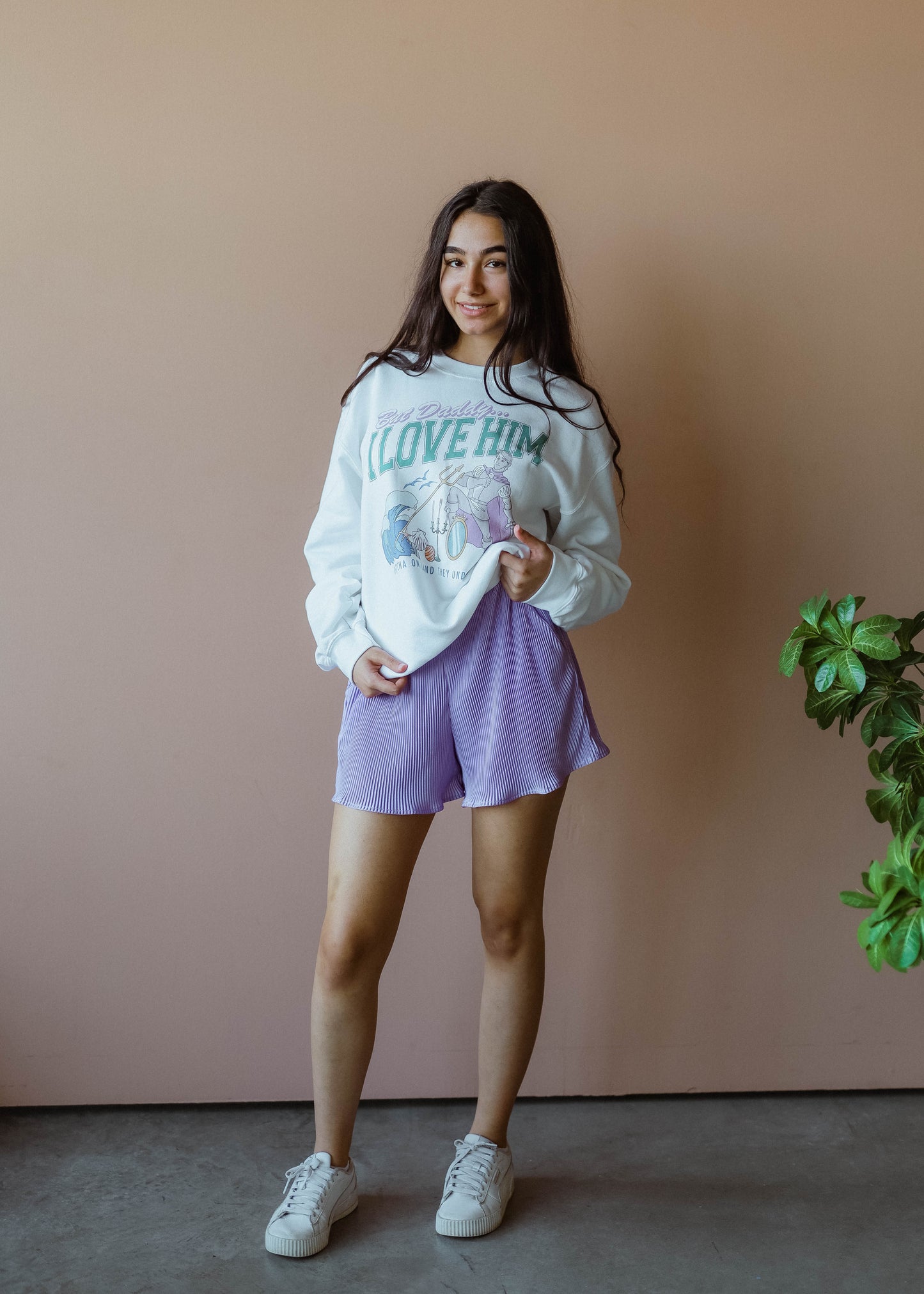 mermaid sea shorts in lilac