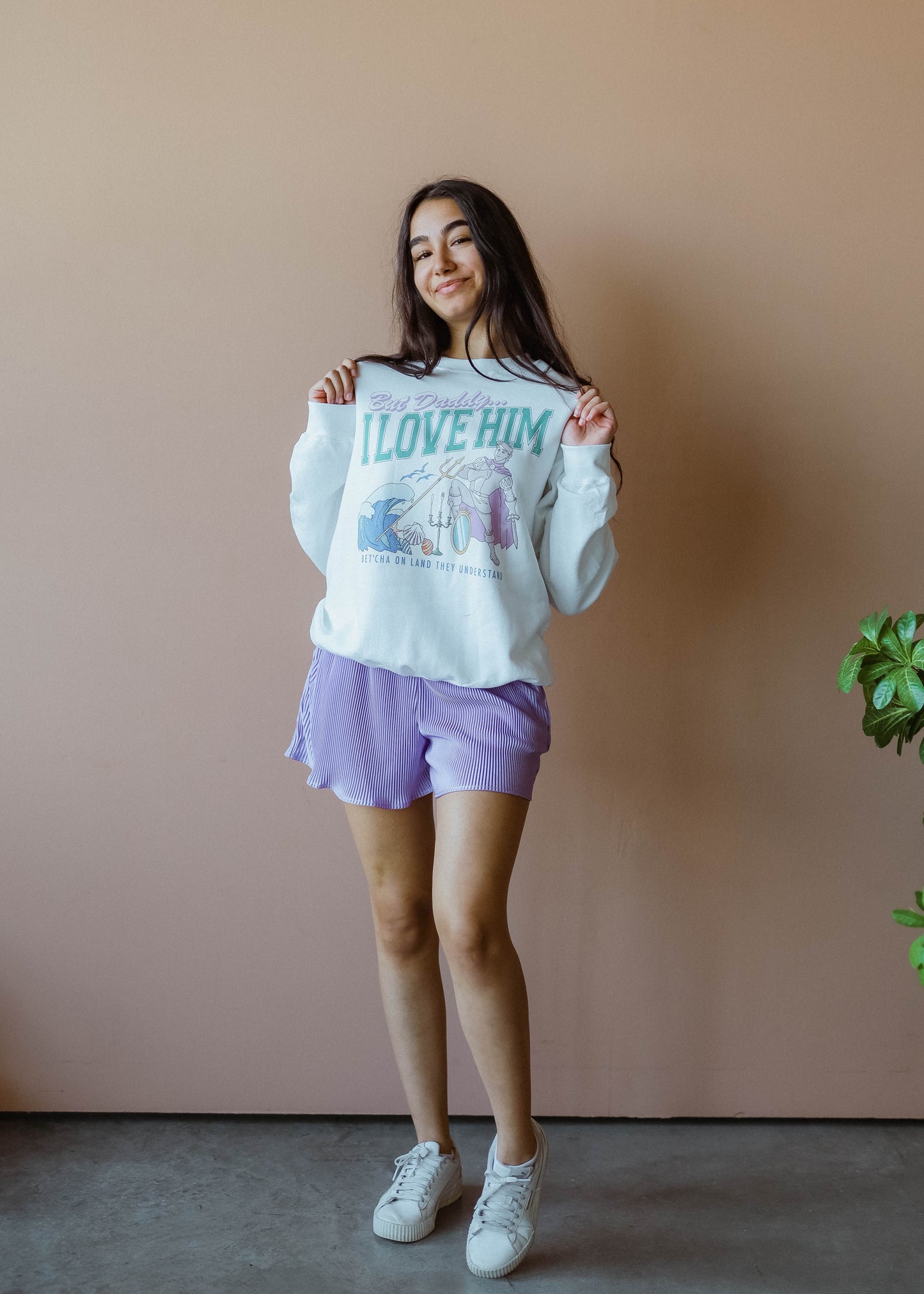 mermaid sea shorts in lilac