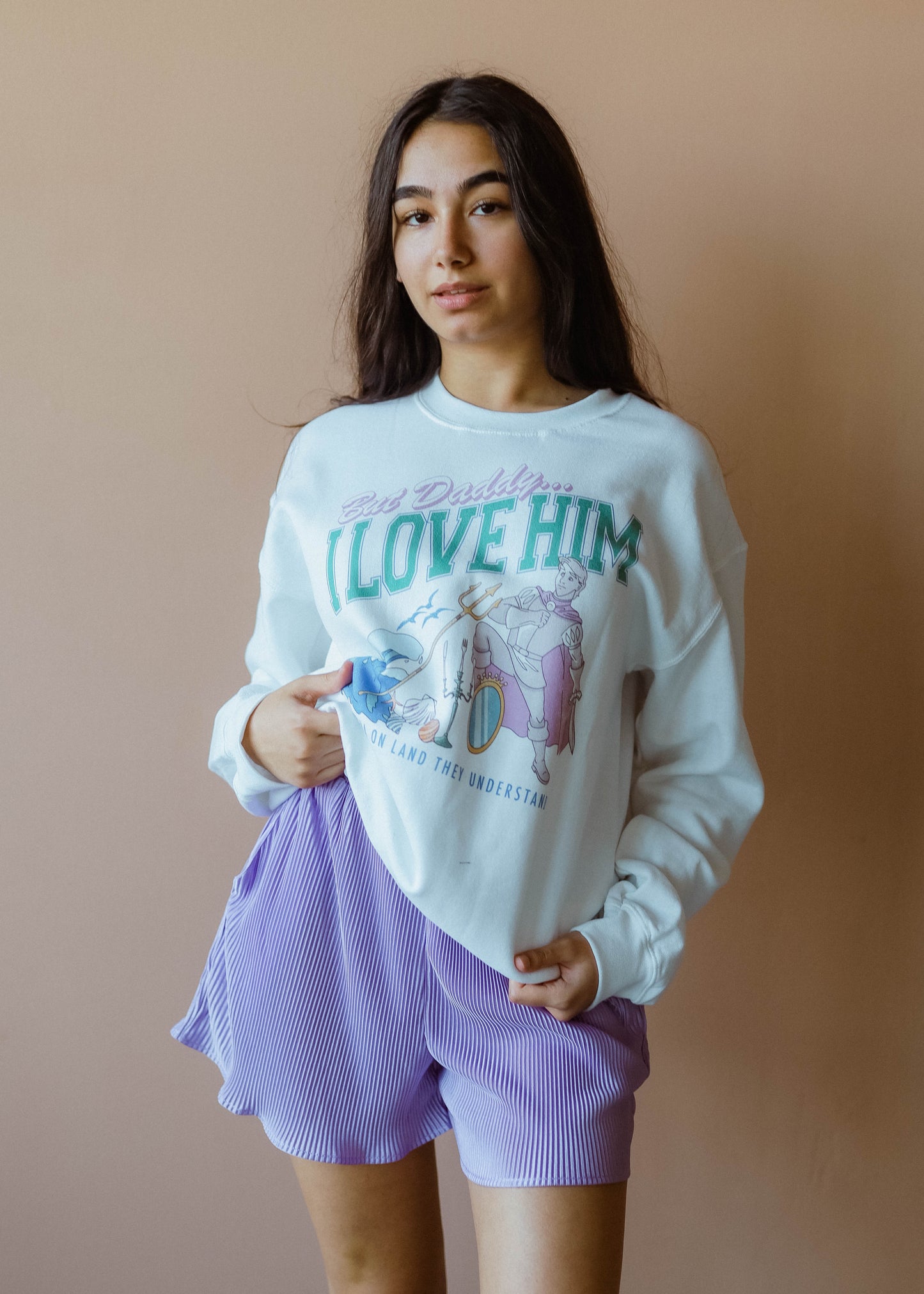 mermaid sea shorts in lilac