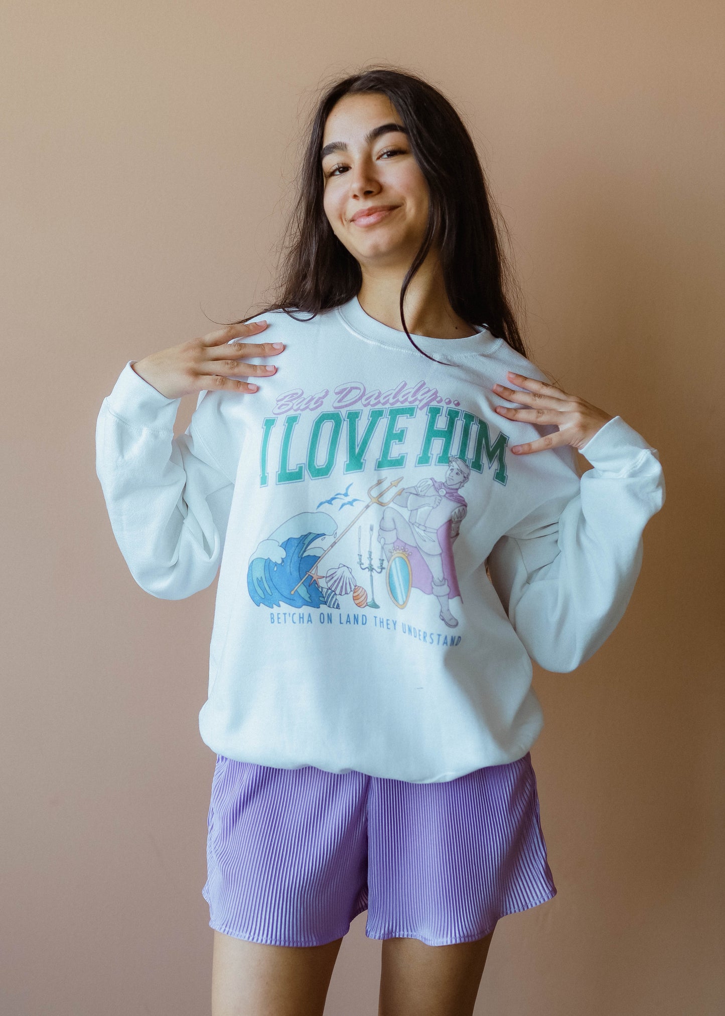 mermaid sea shorts in lilac