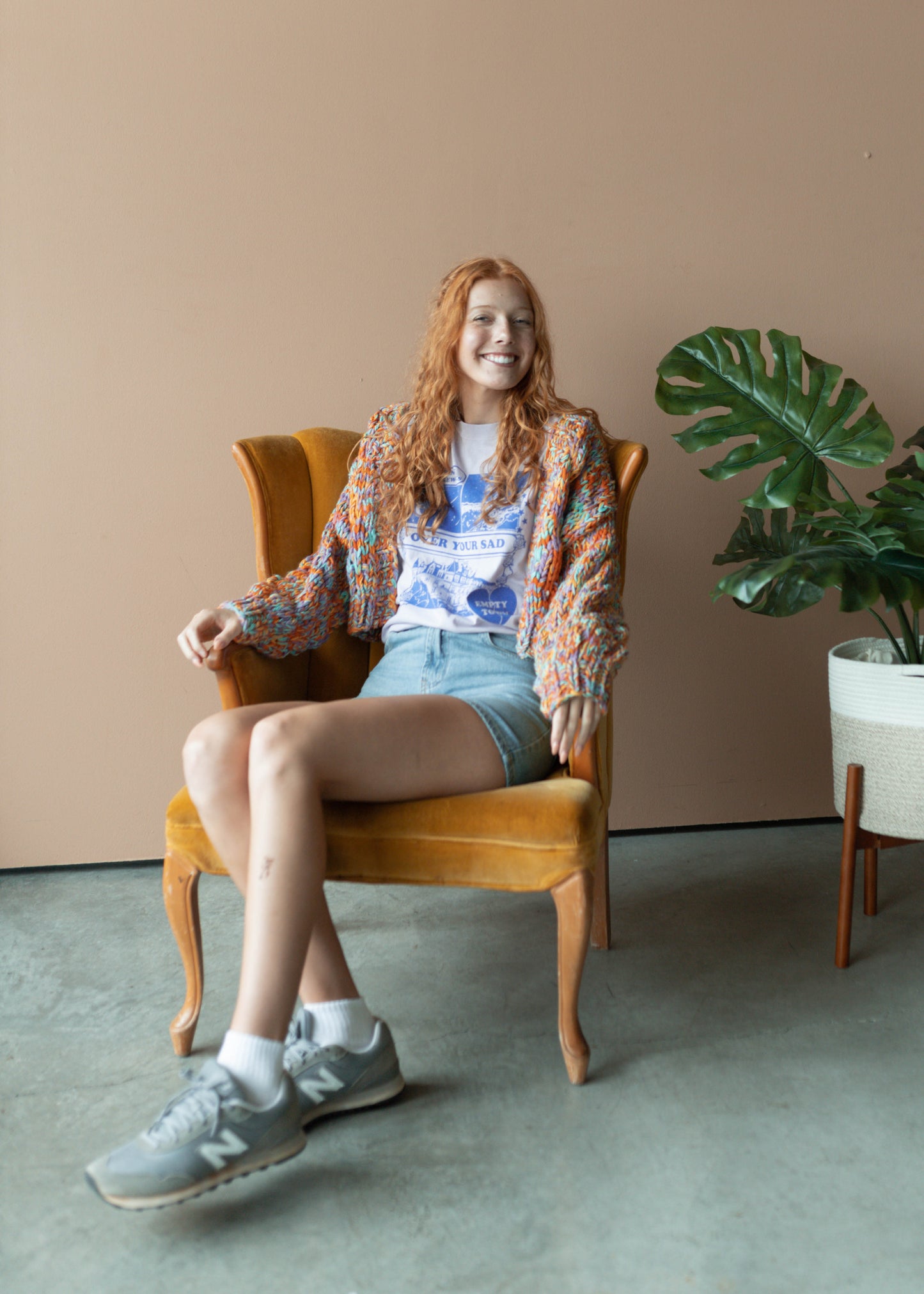 string of lights chunky knit cardigan