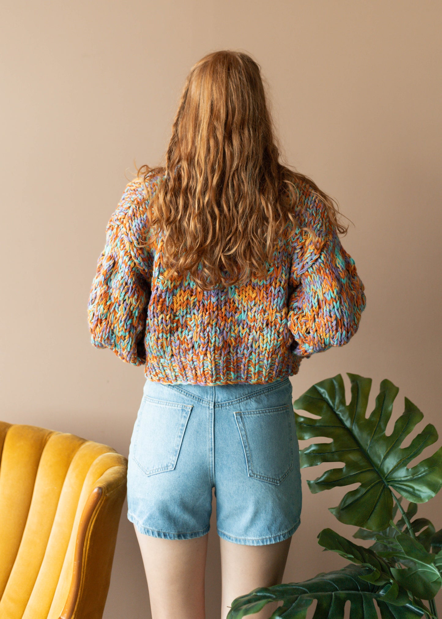 string of lights chunky knit cardigan