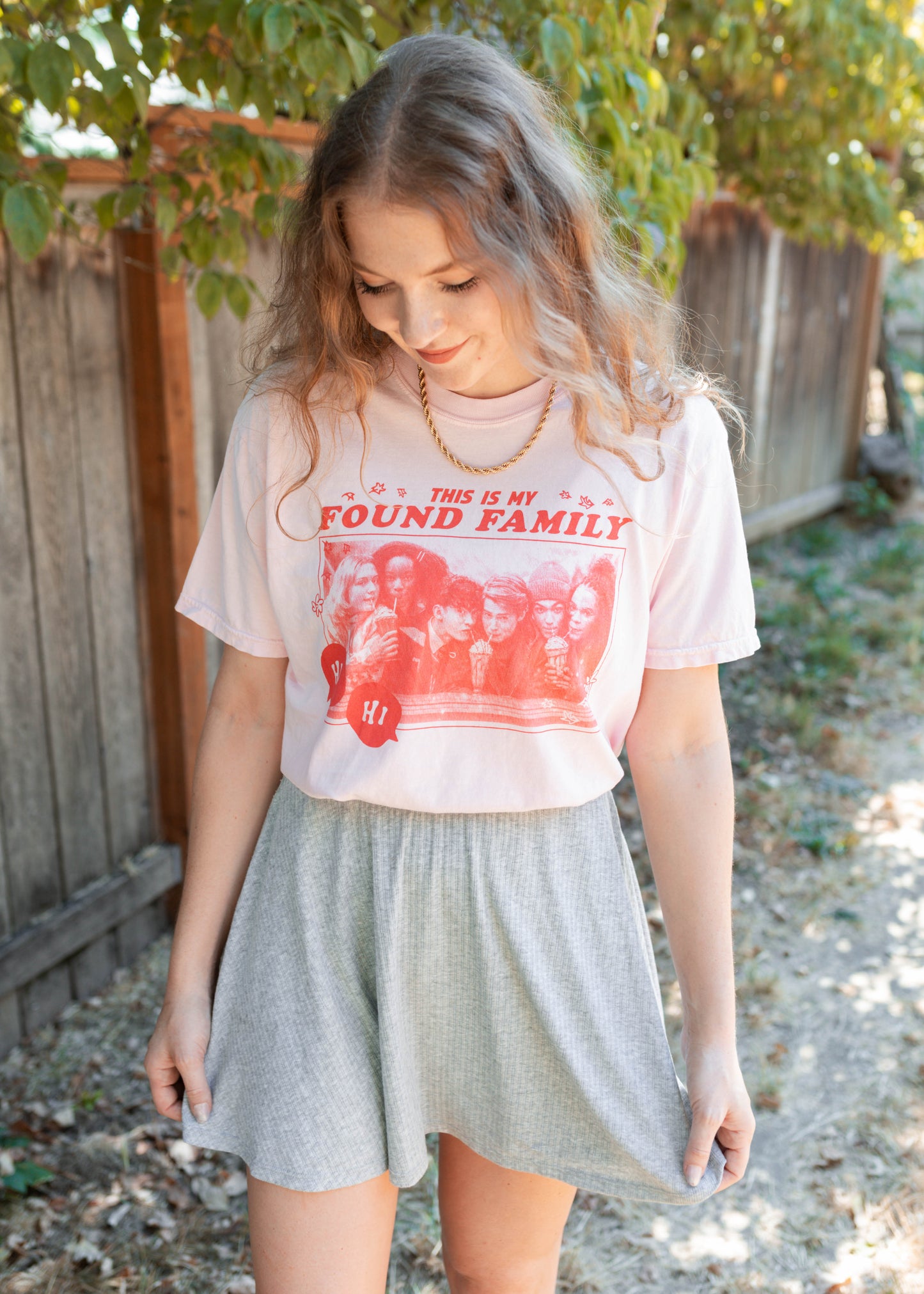 found family heartstopper tee in pink