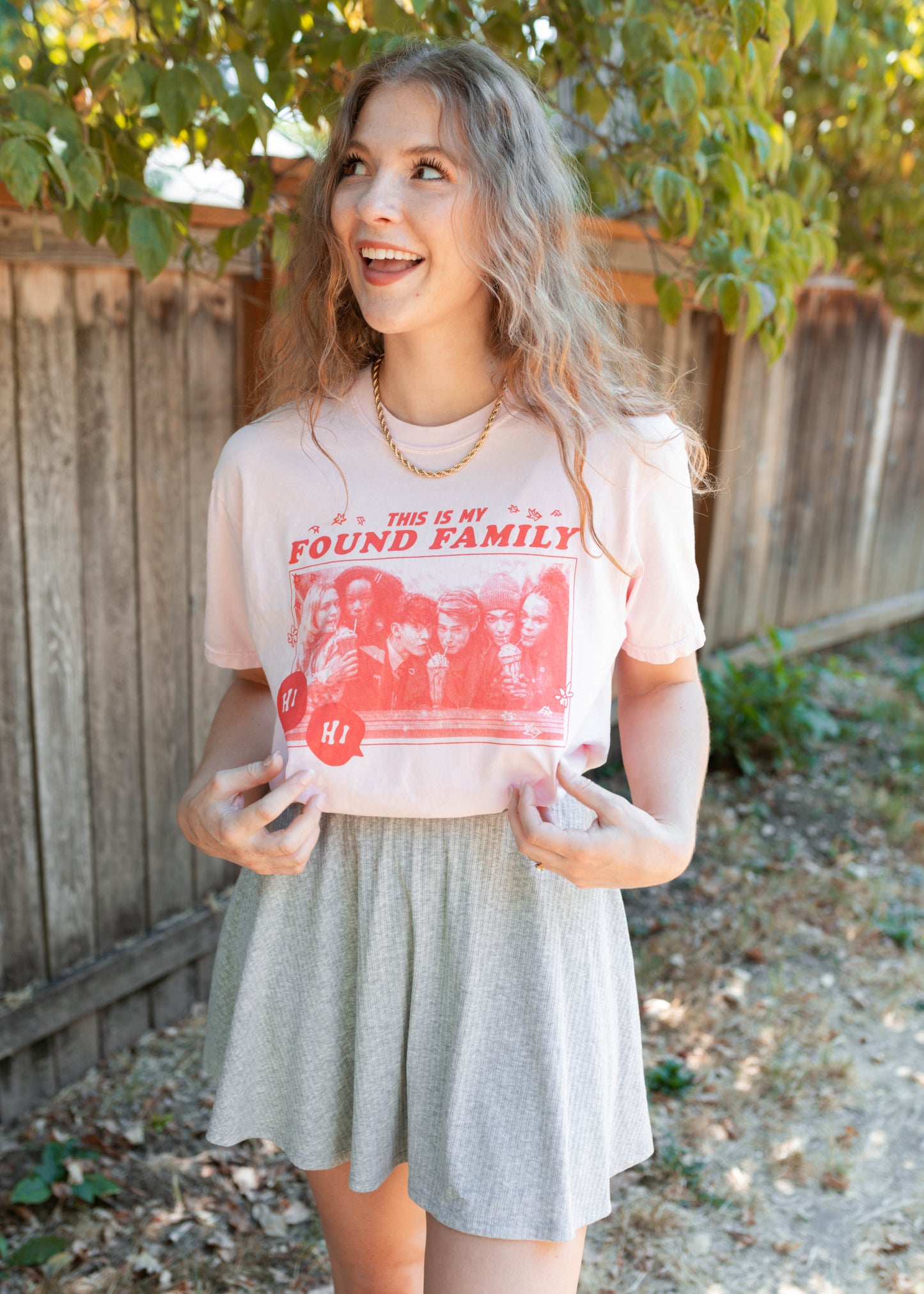 found family heartstopper tee in pink