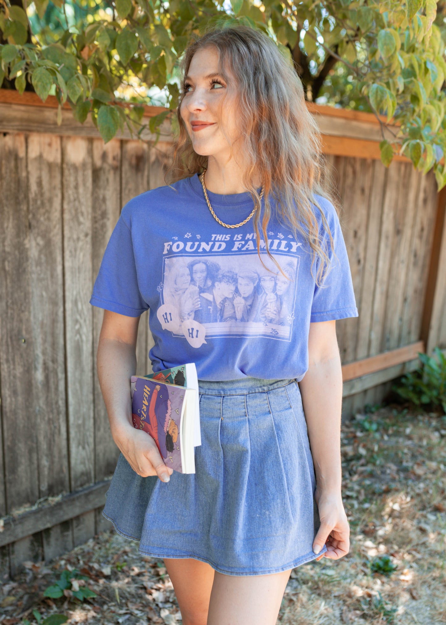 found family heartstopper tee in periwinkle