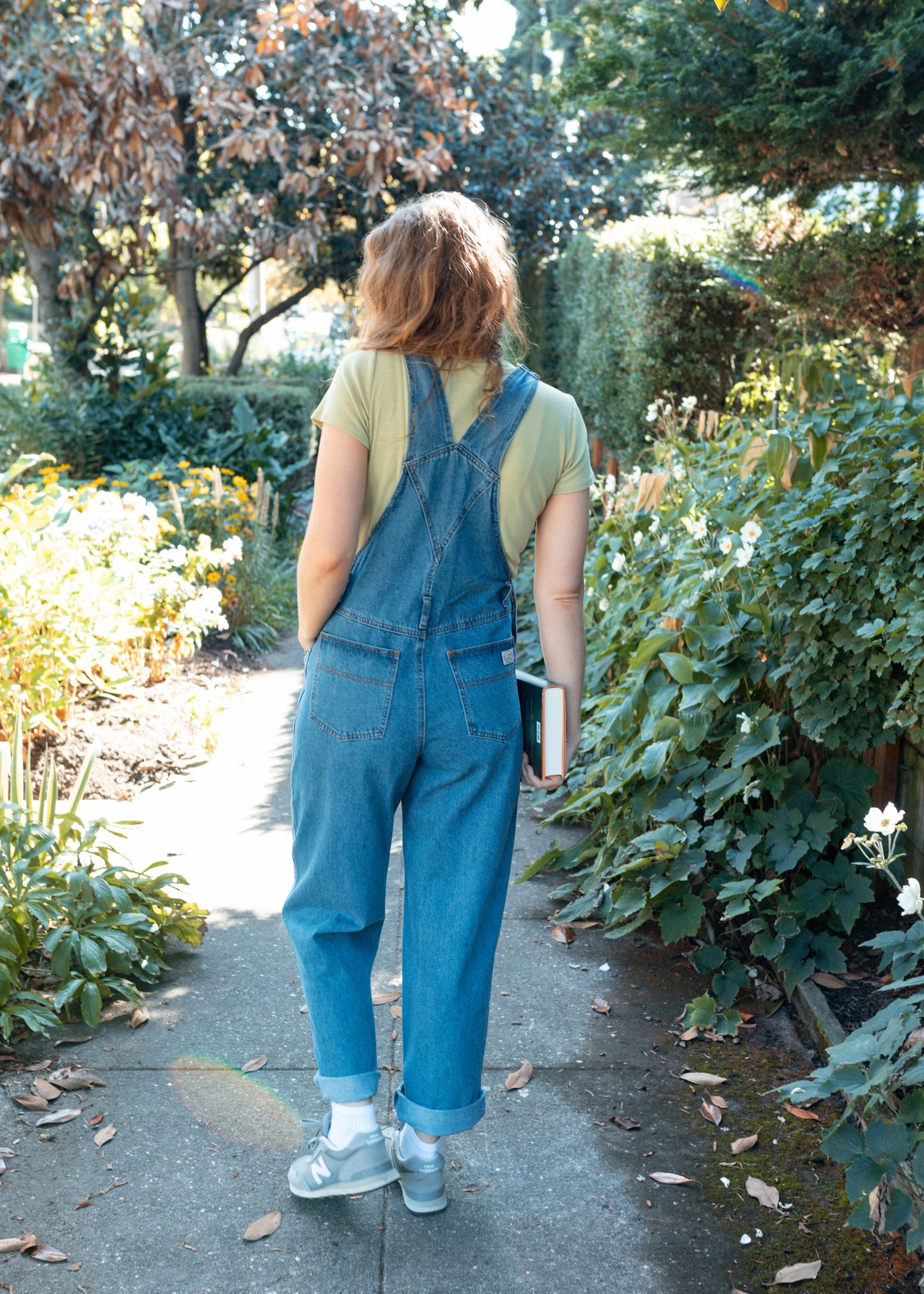 retro academia overalls in denim