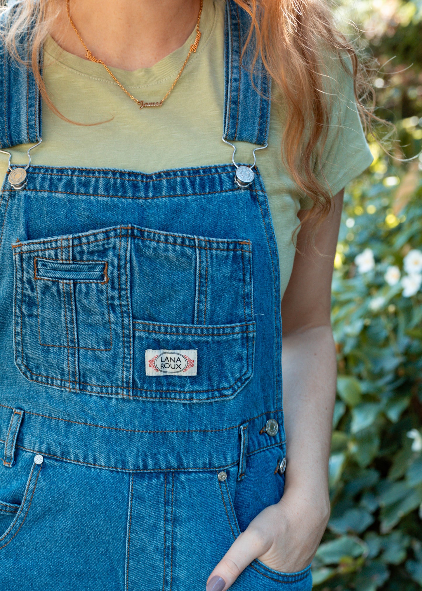 retro academia overalls in denim