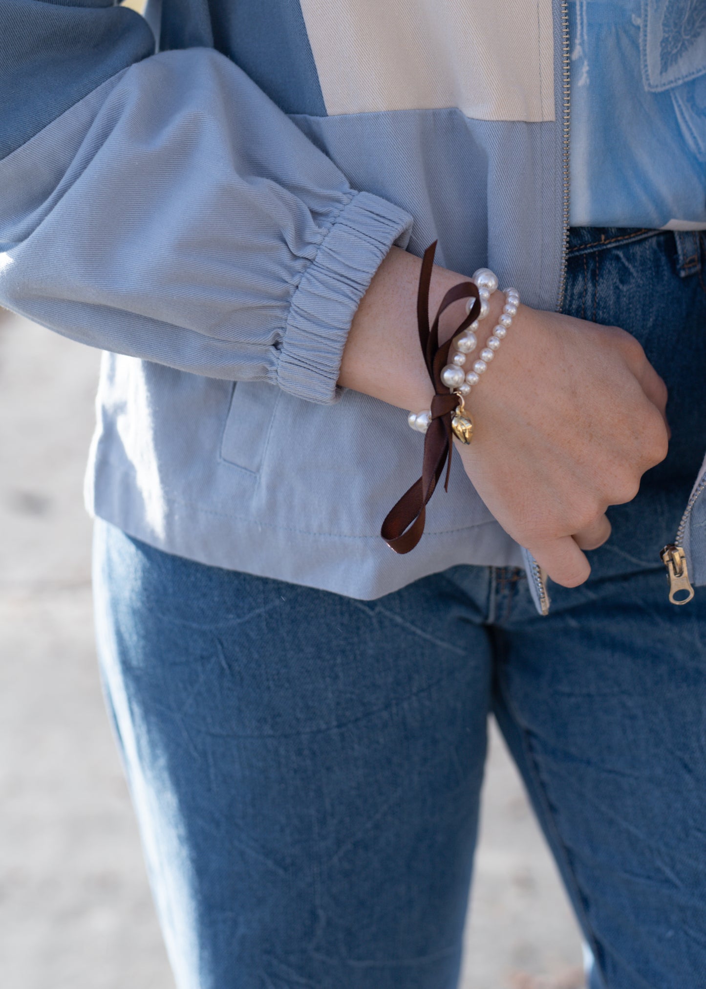 pearls & ribbons bracelet / scrunchie