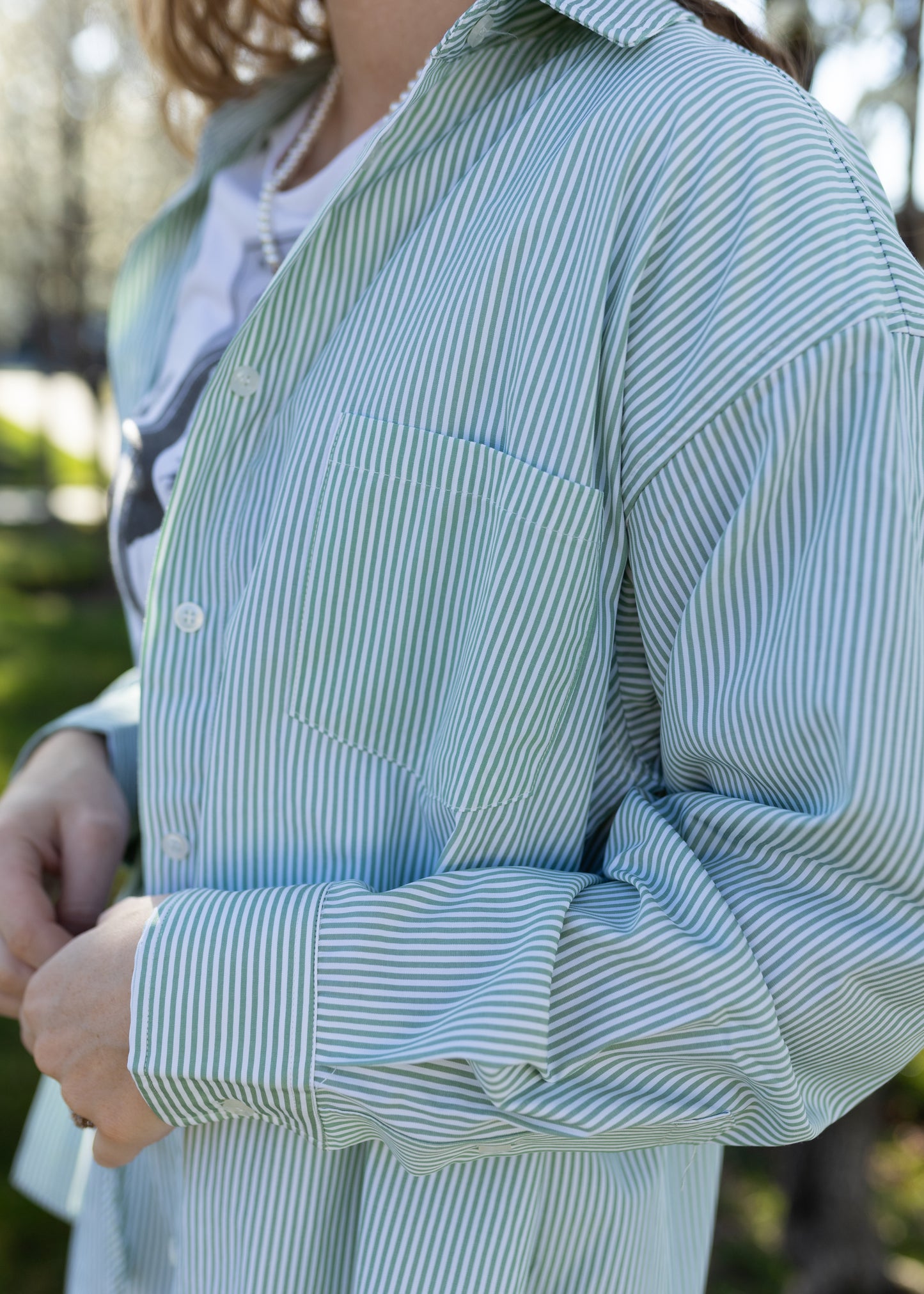 daddy i love him striped set in sage
