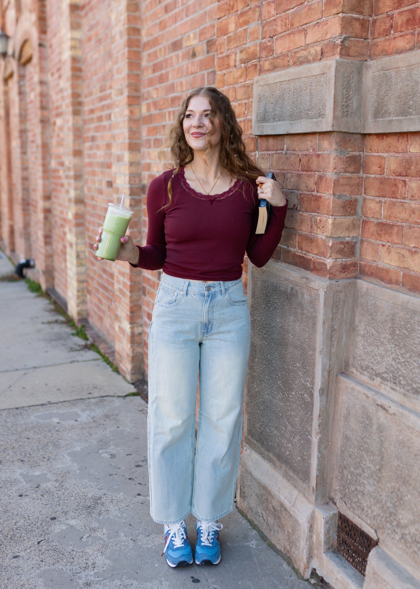 only angel pointelle top in wine