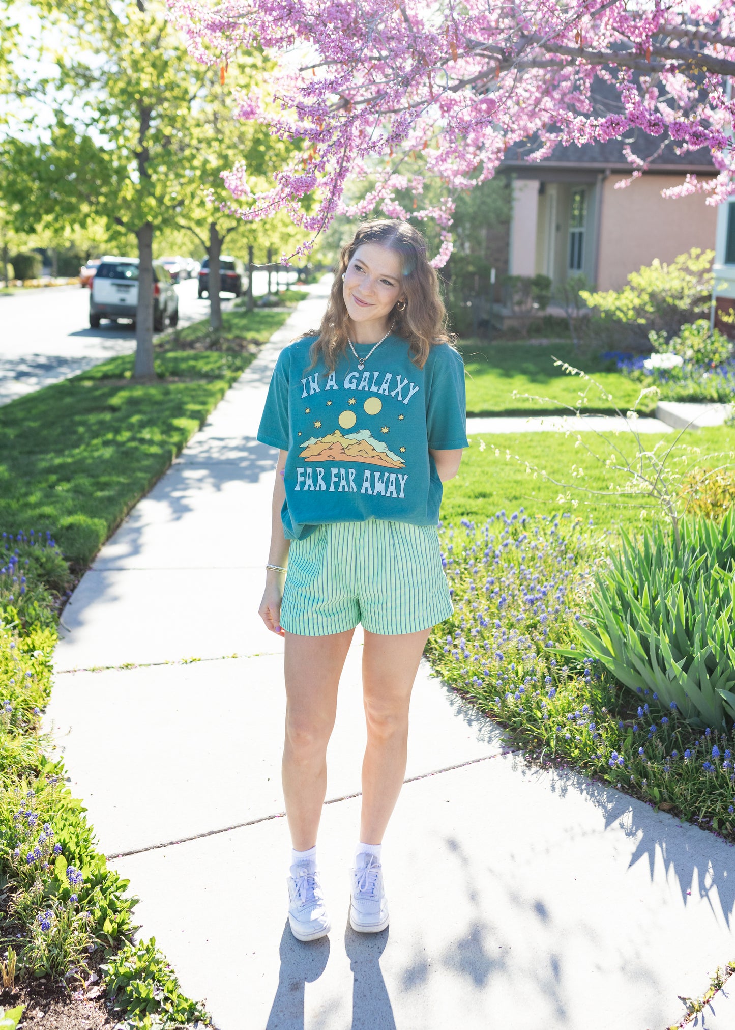 a galaxy far, far away in sea green