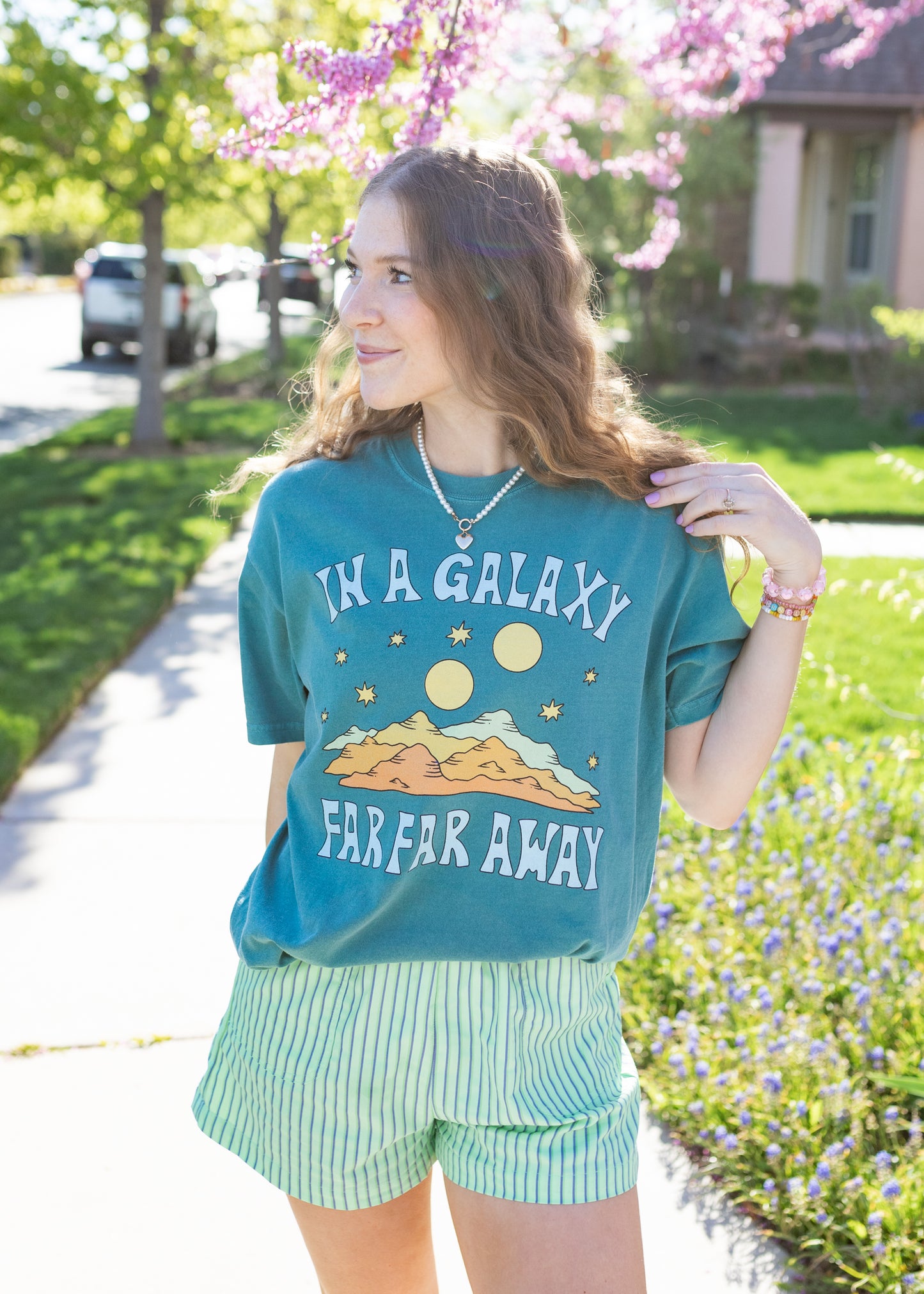 a galaxy far, far away in sea green