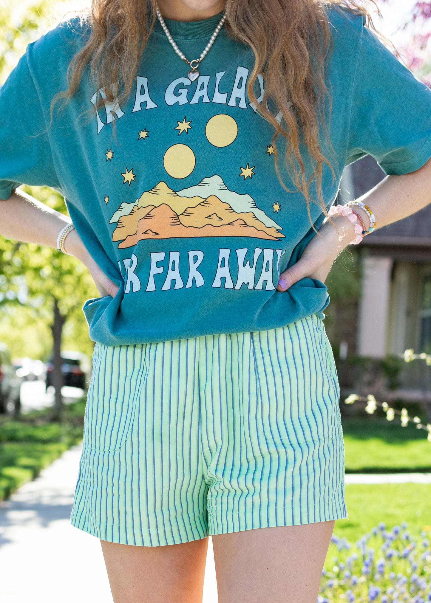 a galaxy far, far away in sea green