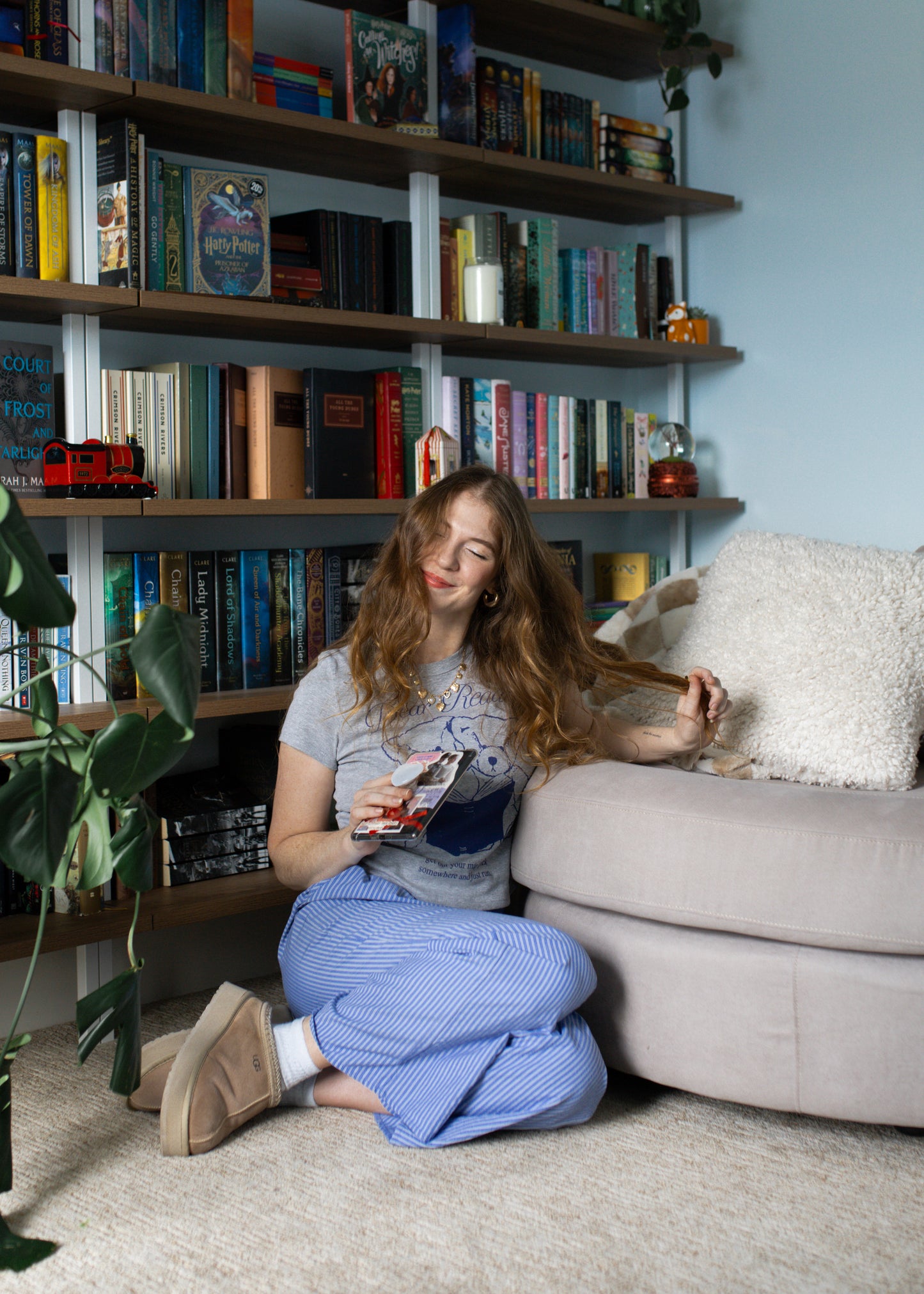 turning pages pants in denim blue