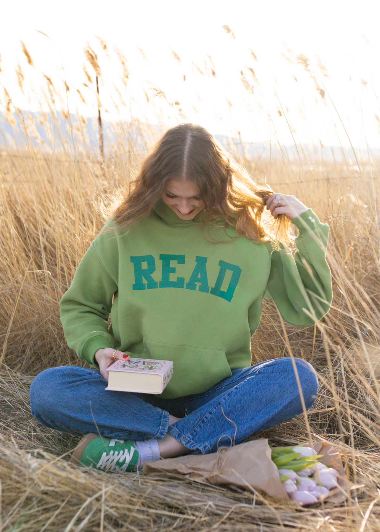 reader hoodie in matcha