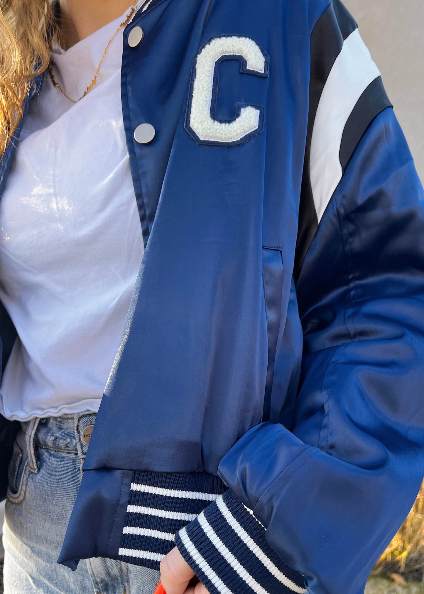 crescent city sunball jacket in blue