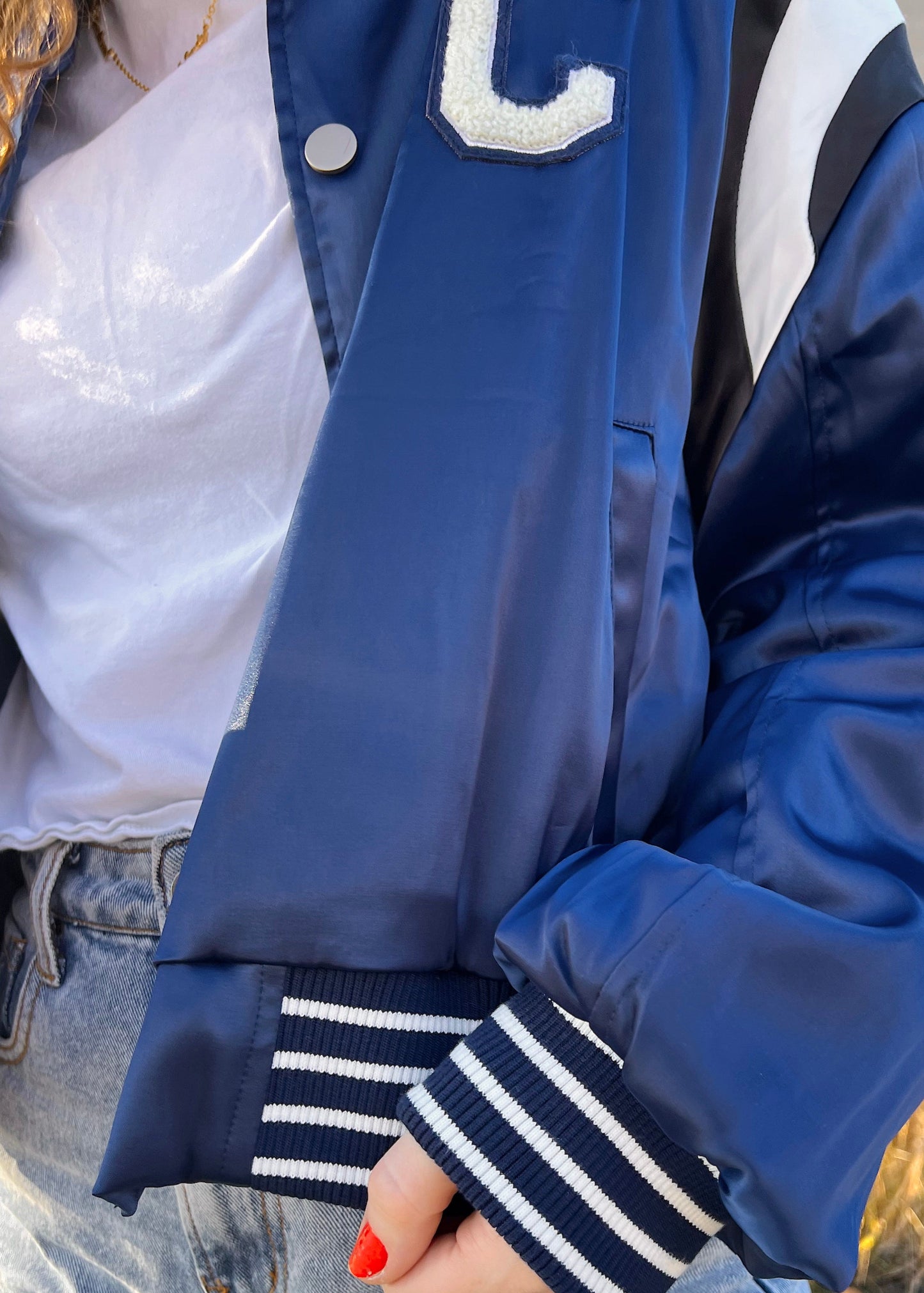 crescent city sunball jacket in blue