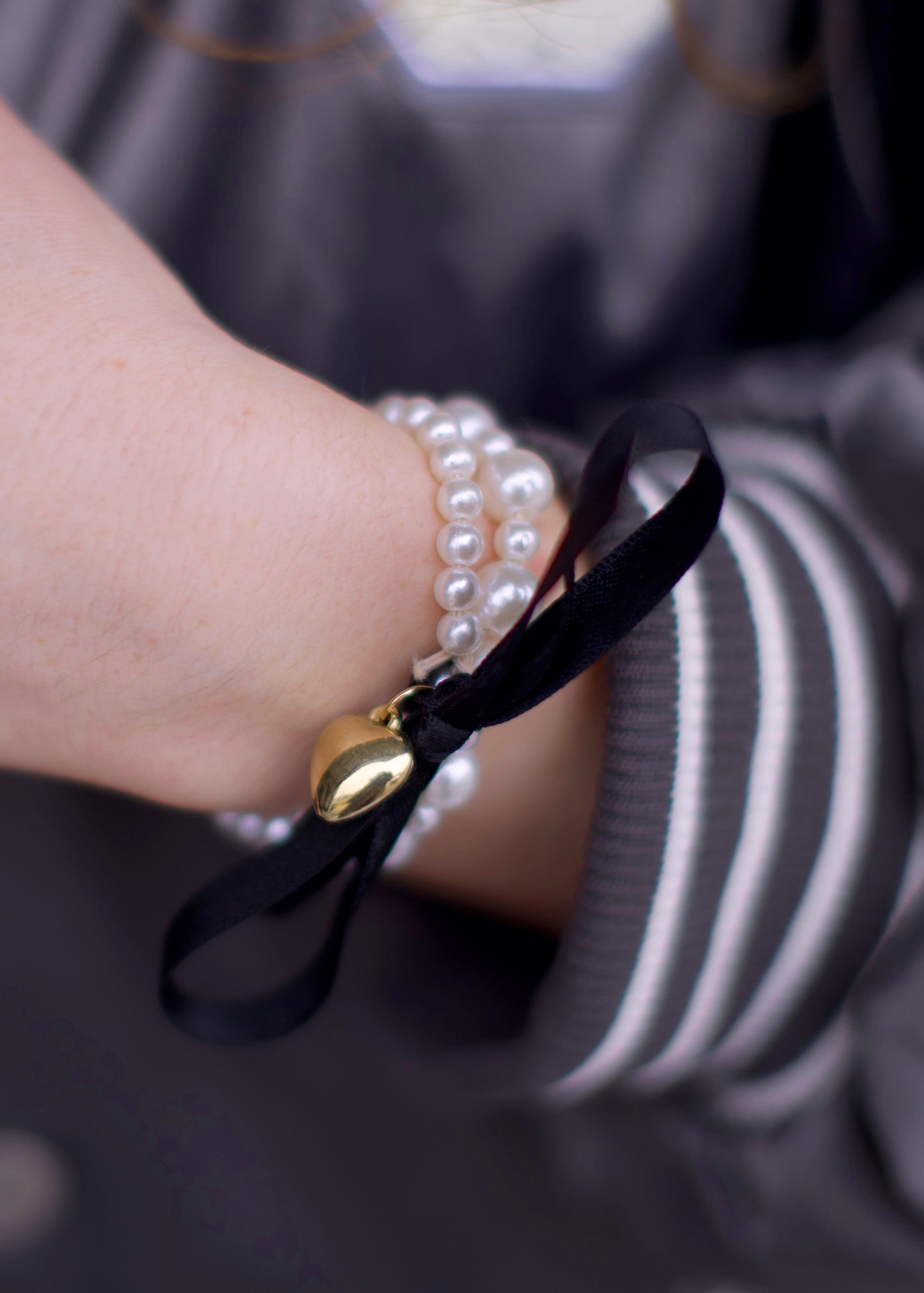 pearls & ribbons bracelet / scrunchie