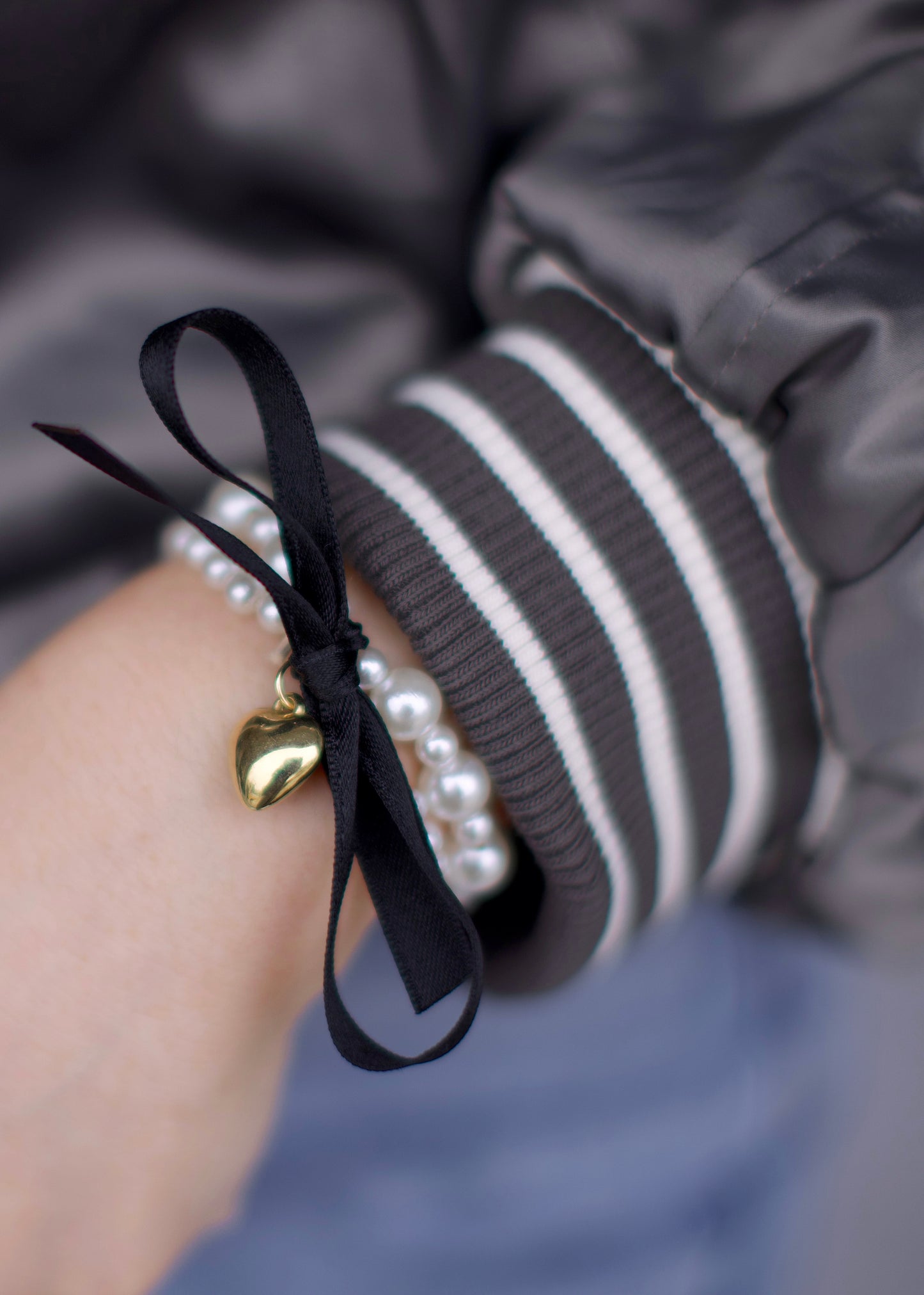 pearls & ribbons bracelet / scrunchie