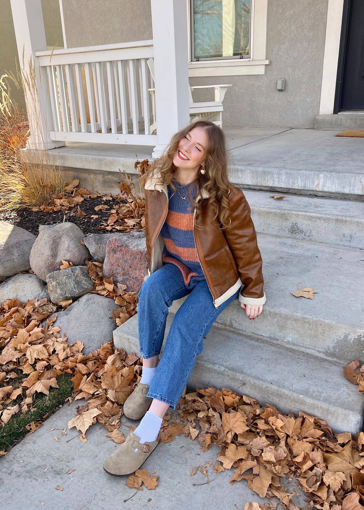 wise at heart sweater (blue & bronze version)