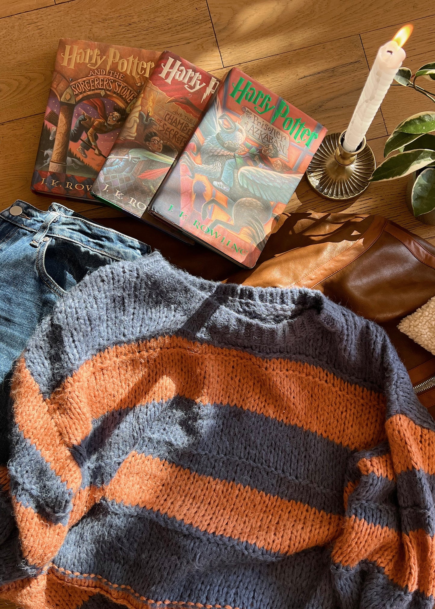 wise at heart sweater (blue & bronze version)