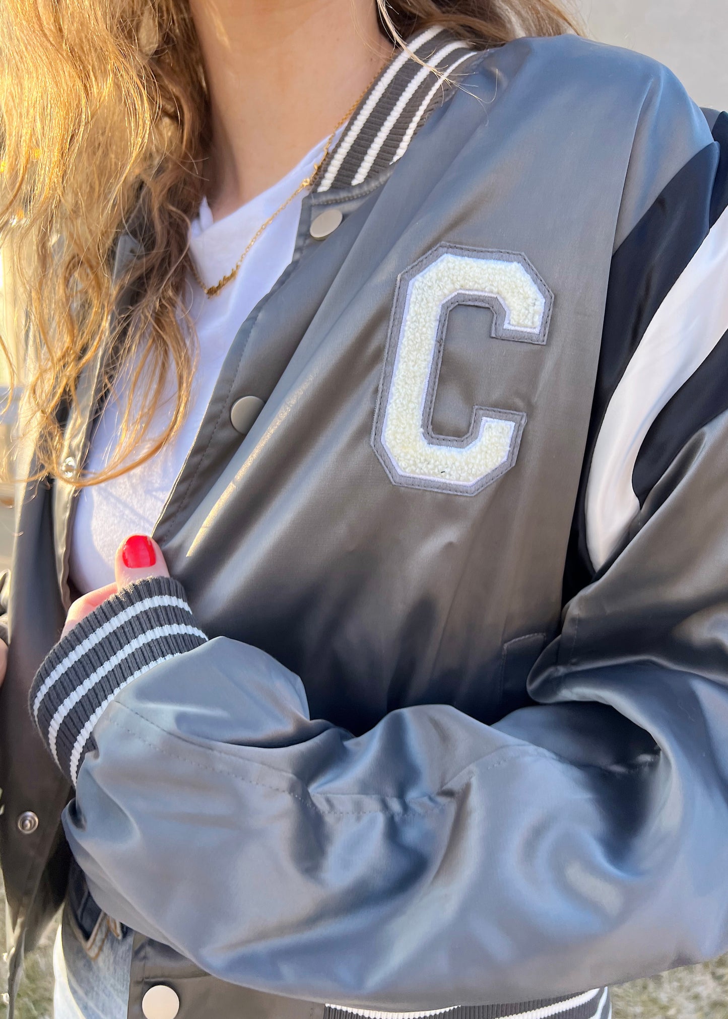 crescent city sunball jacket in silver