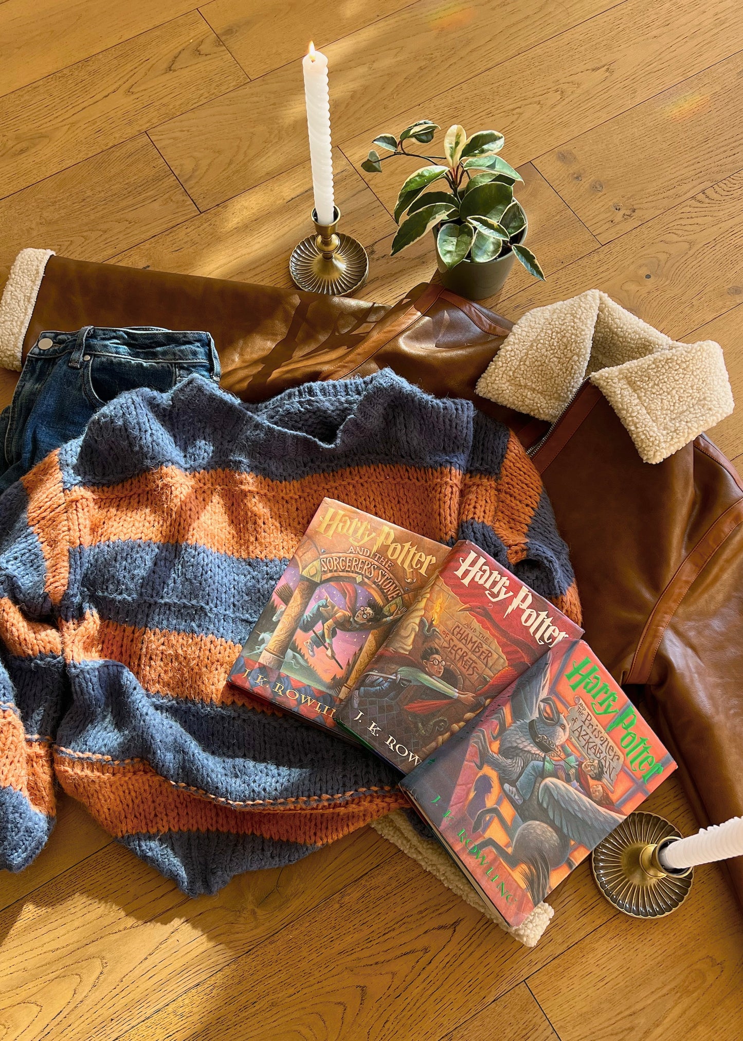 wise at heart sweater (blue & bronze version)