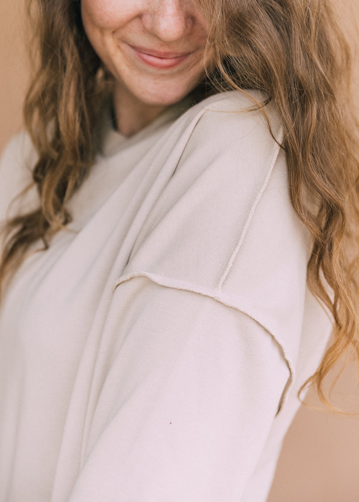 ginny's cropped sweater in oat