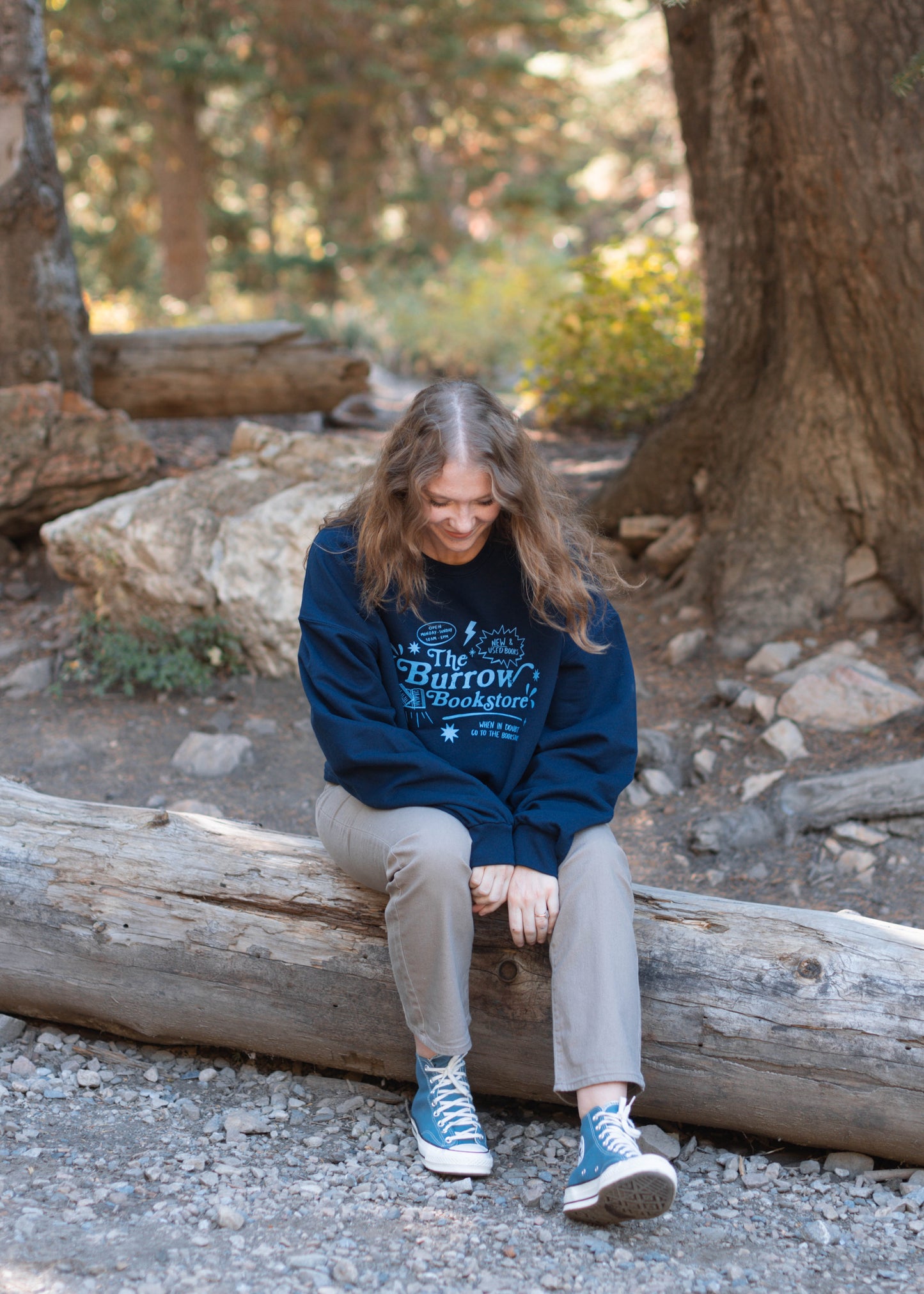 burrow bookstore crewneck in blue