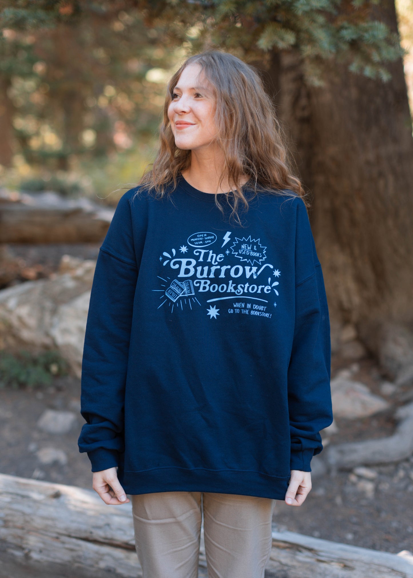 burrow bookstore crewneck in blue