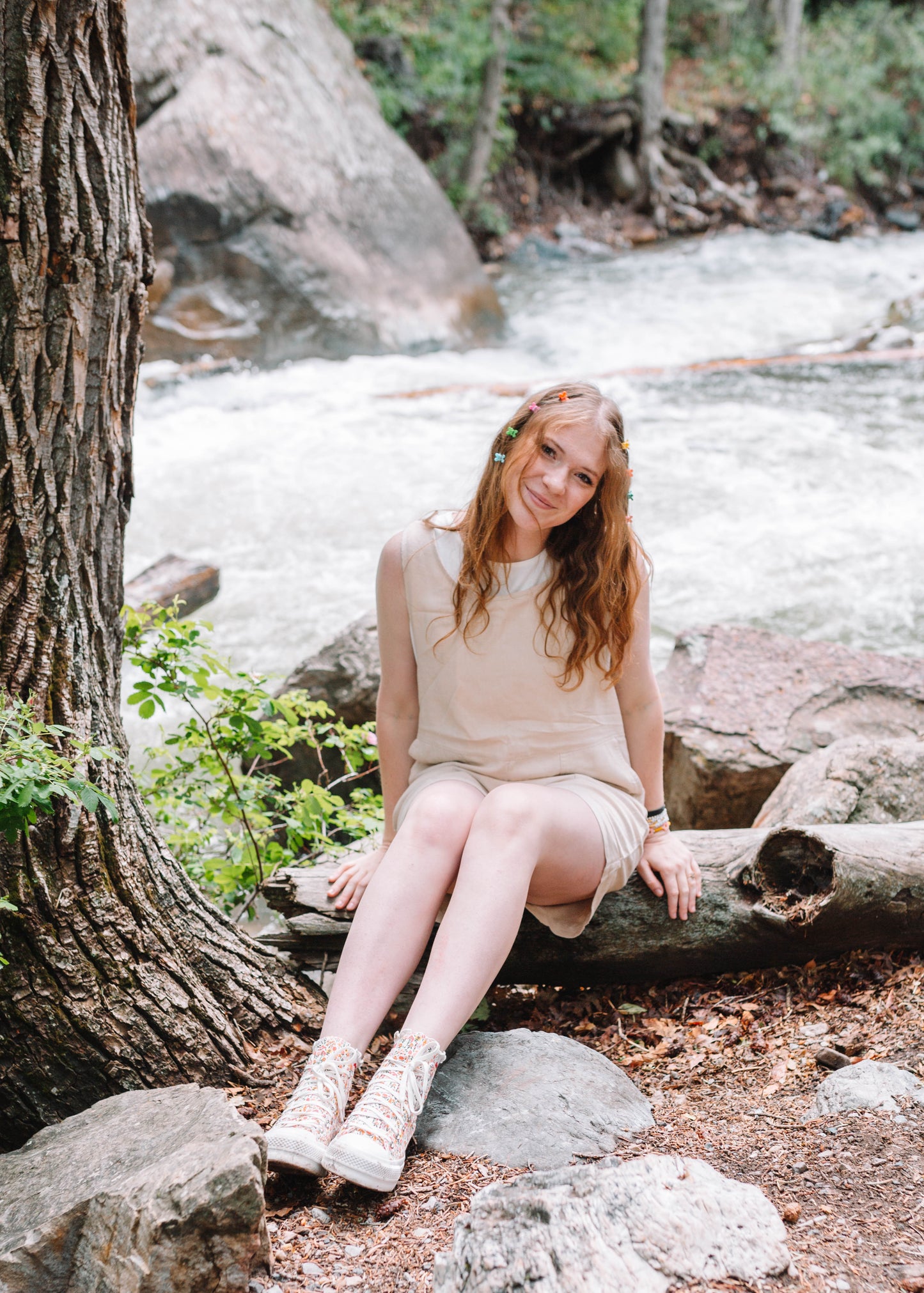 summer sunshine linen romper in taupe