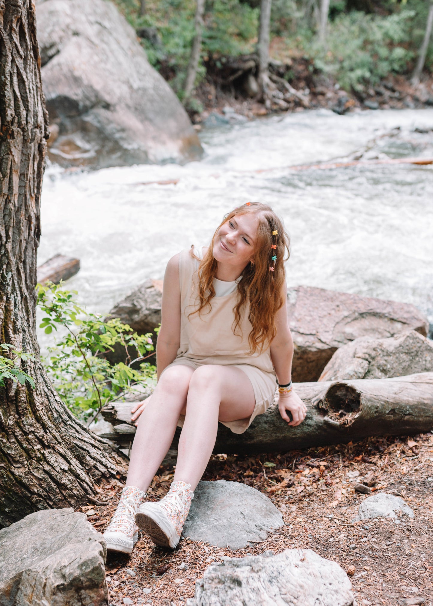 summer sunshine linen romper in taupe