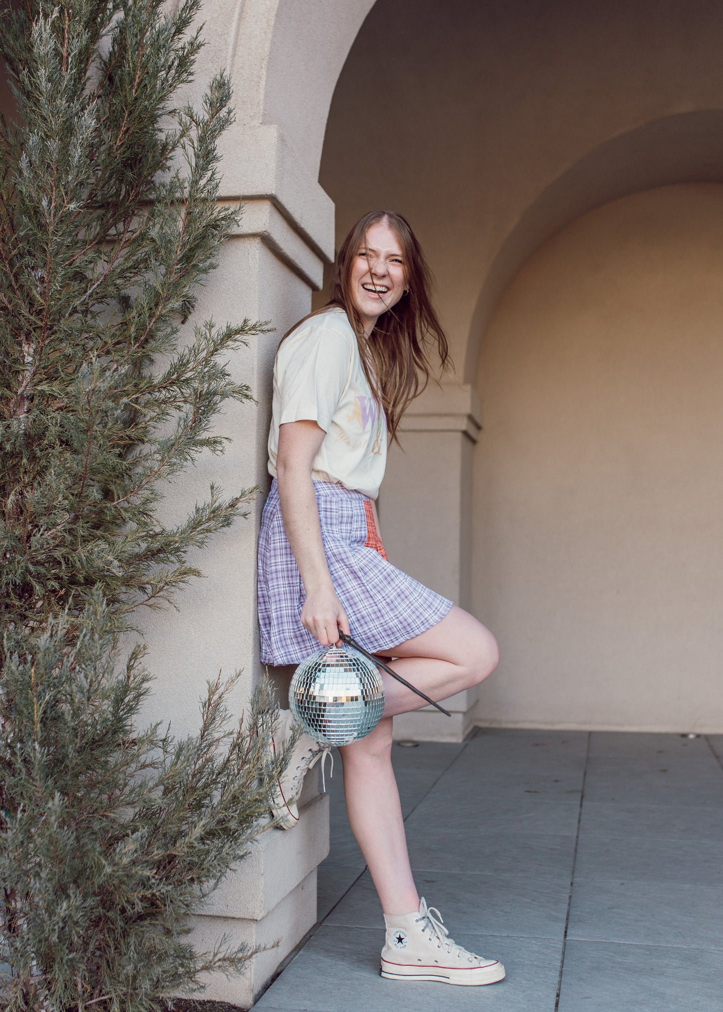 wizard wheezes skirt in orange & purple