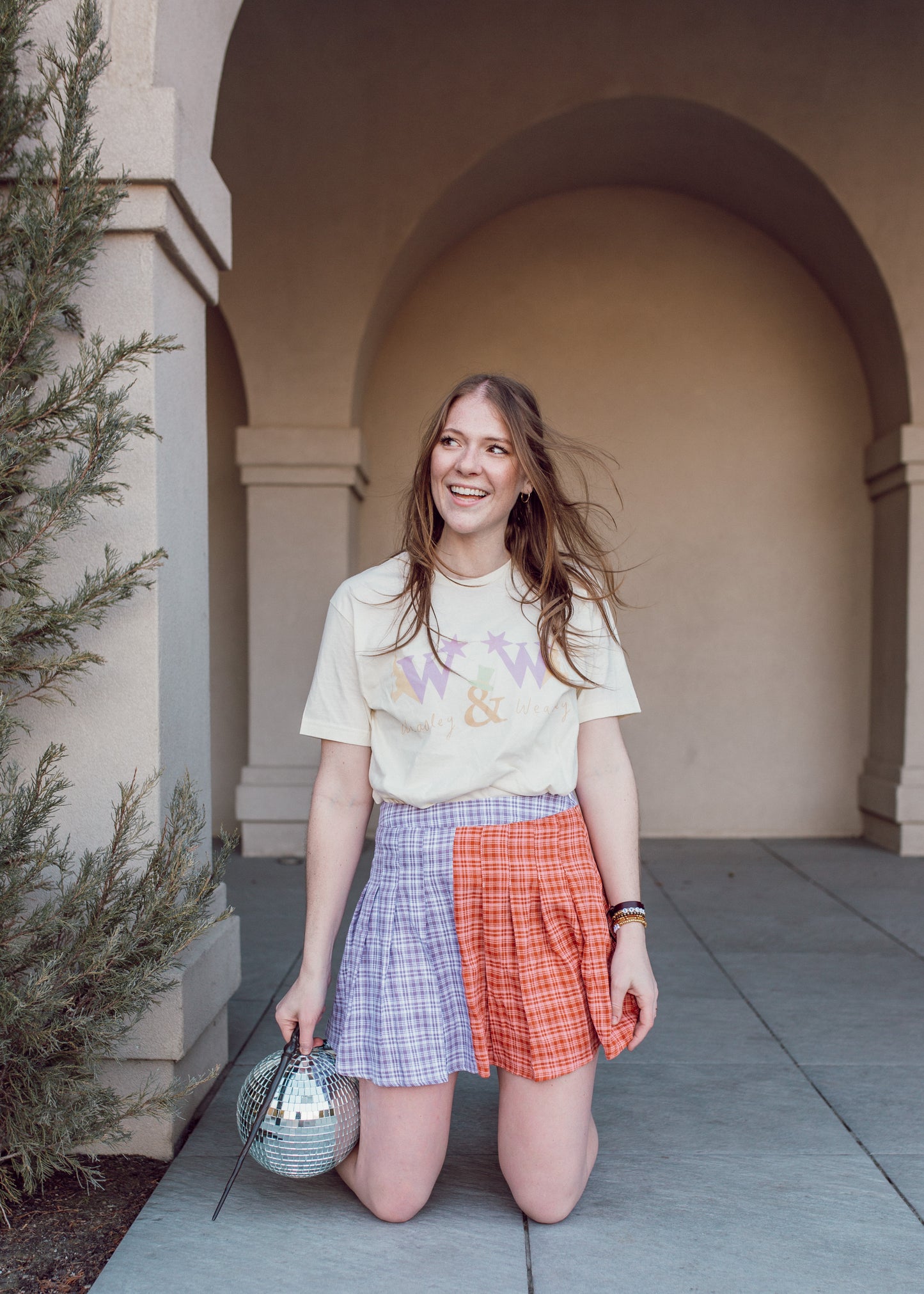 wizard wheezes skirt in orange & purple