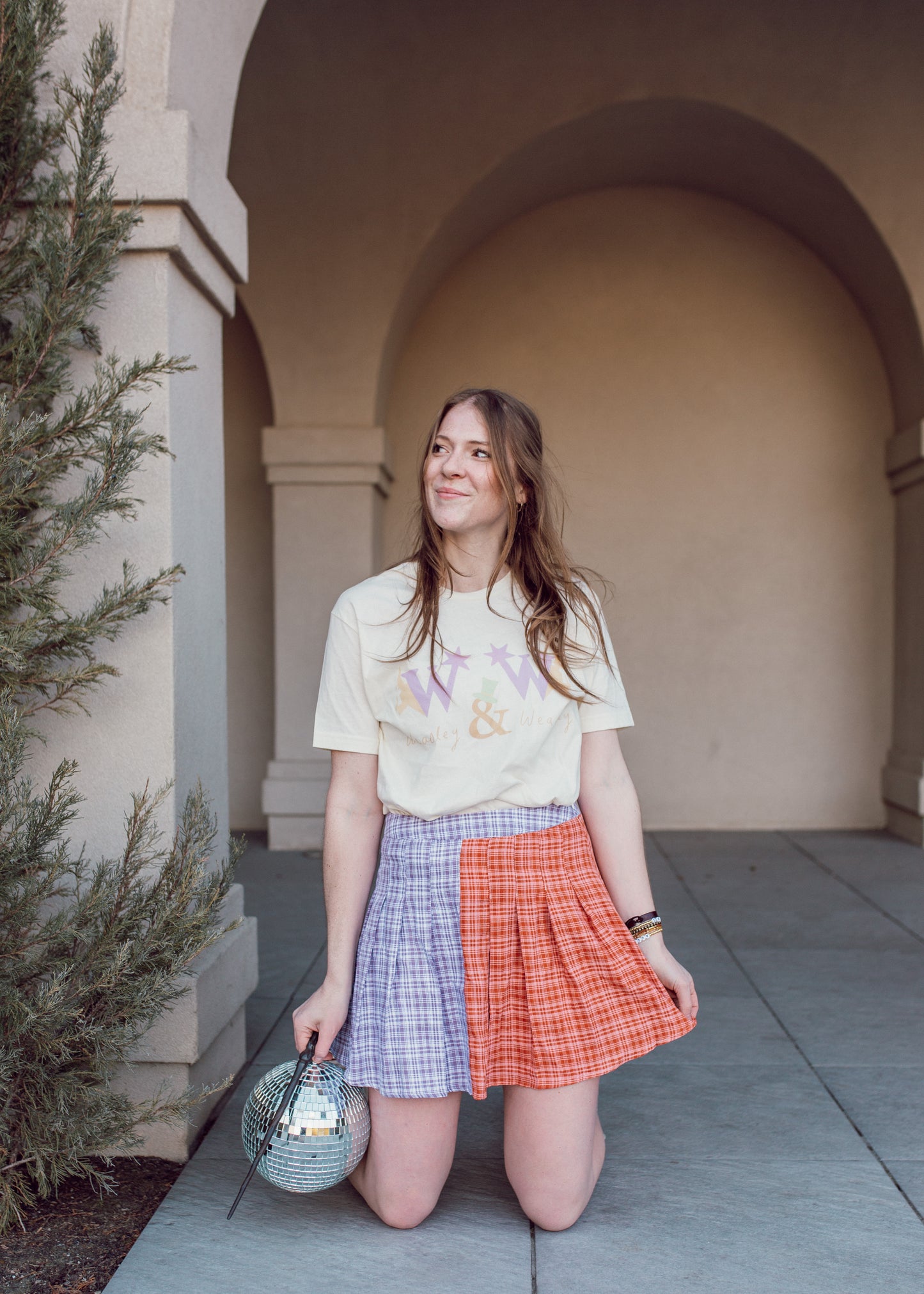 wizard wheezes skirt in orange & purple
