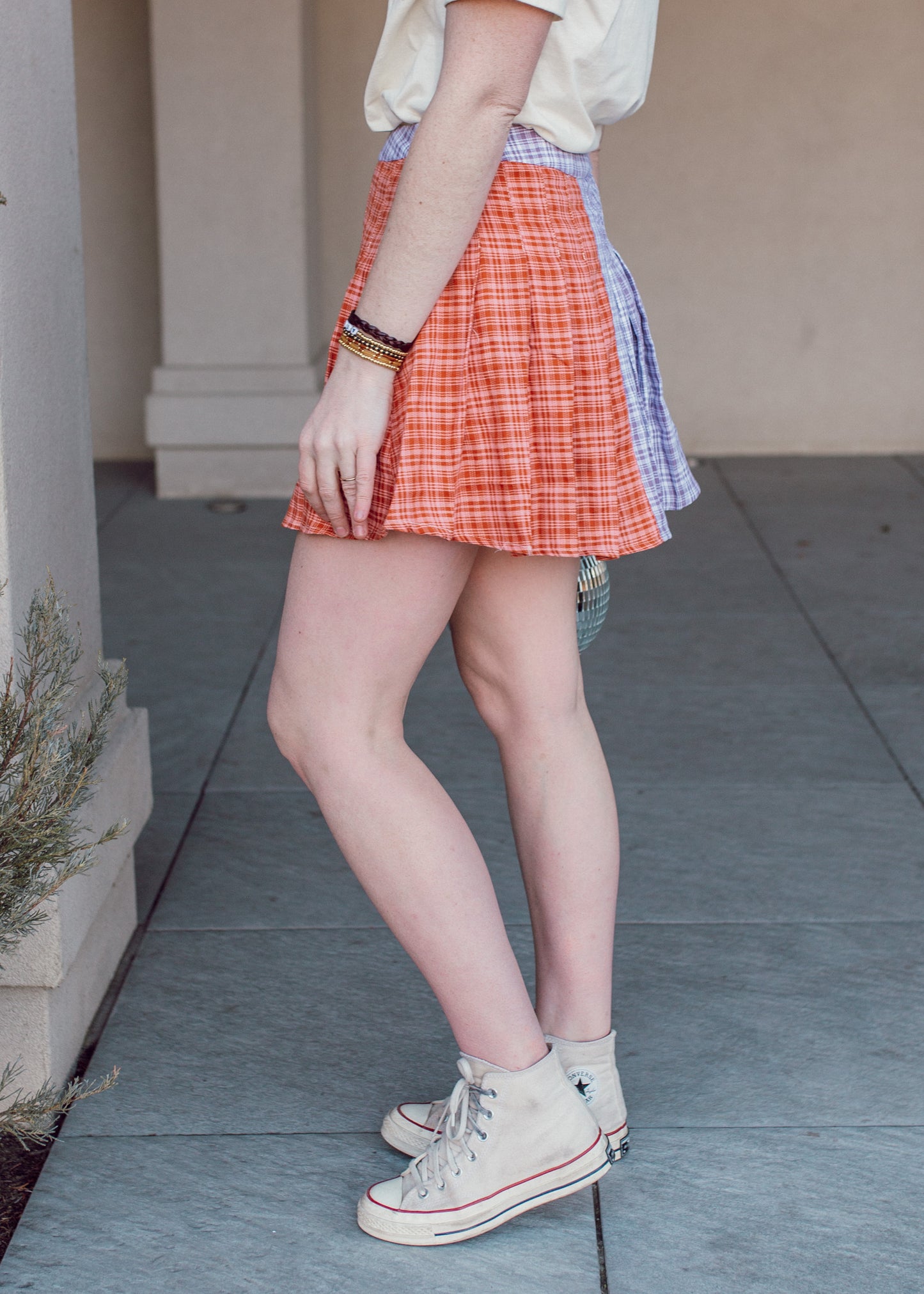 wizard wheezes skirt in orange & purple