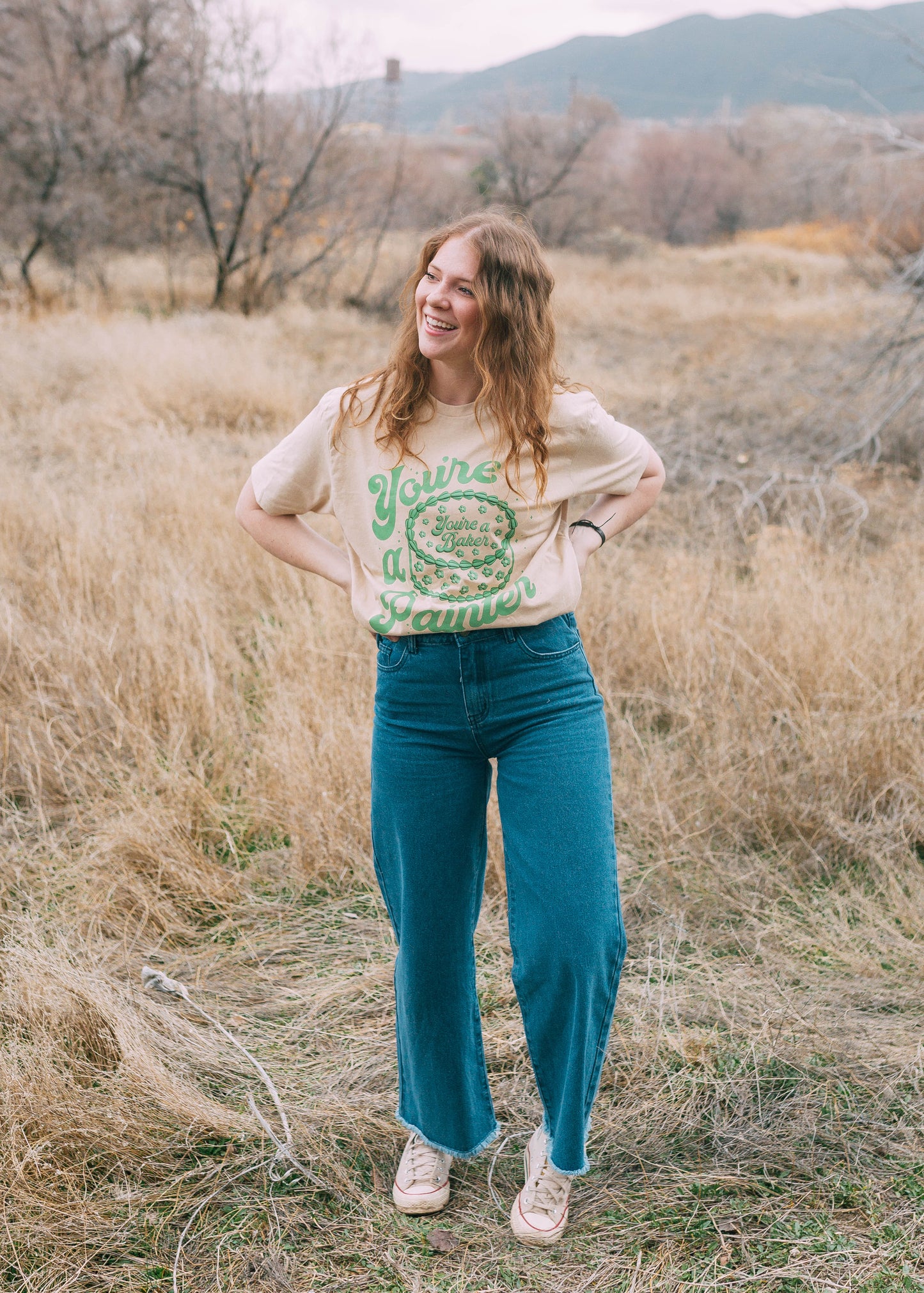you're a painter, you're a baker tee in green