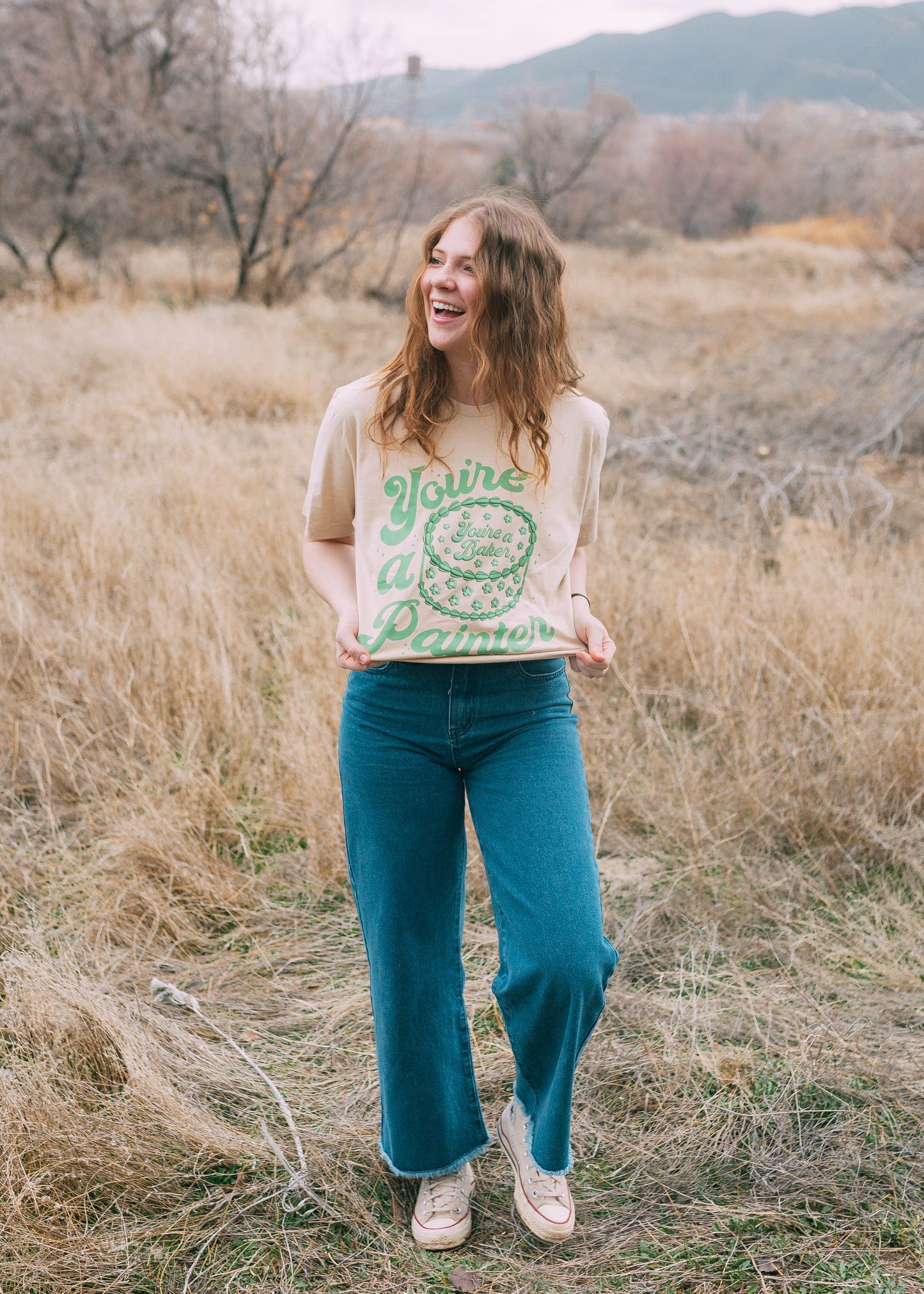 you're a painter, you're a baker tee in green