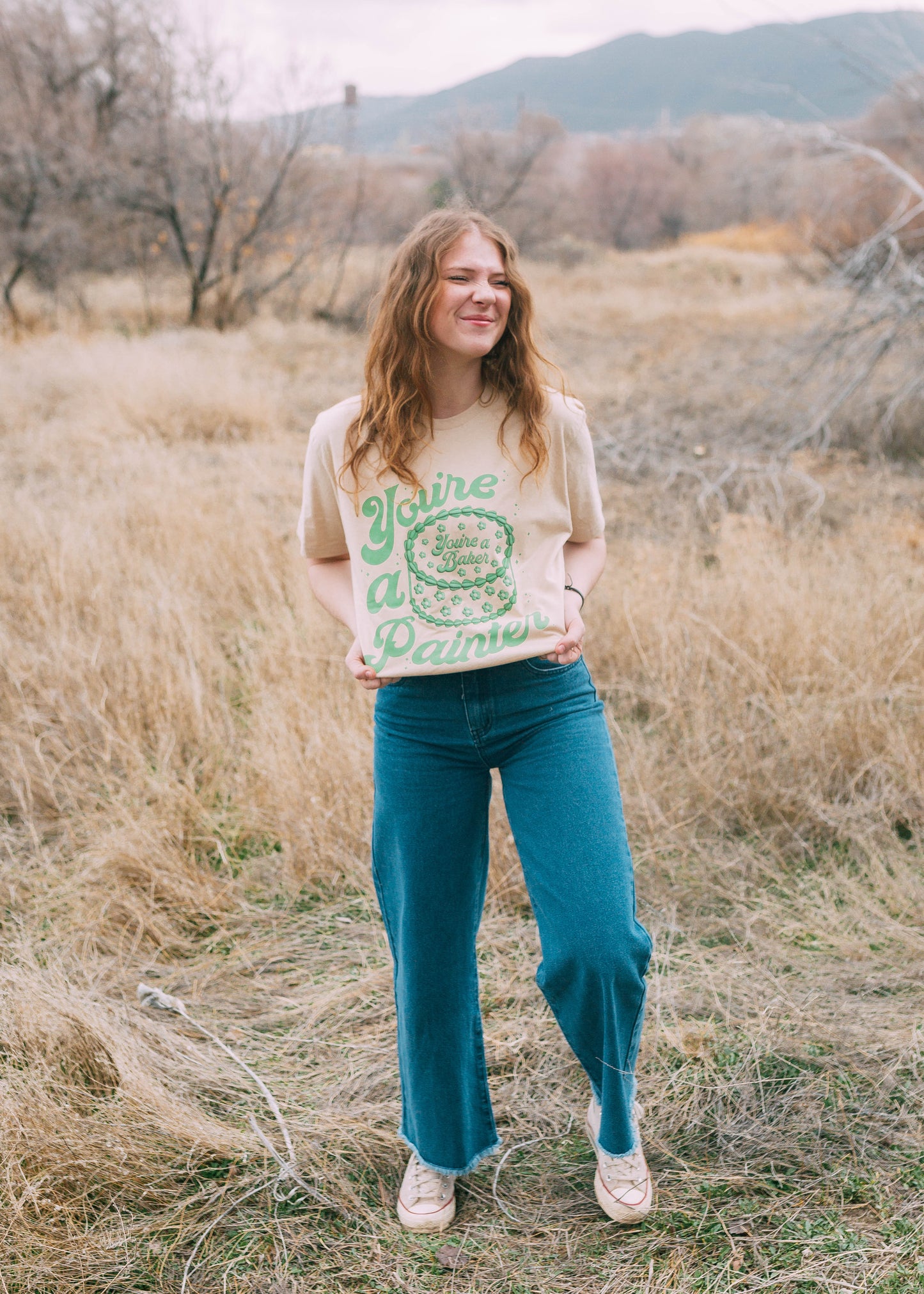 you're a painter, you're a baker tee in green