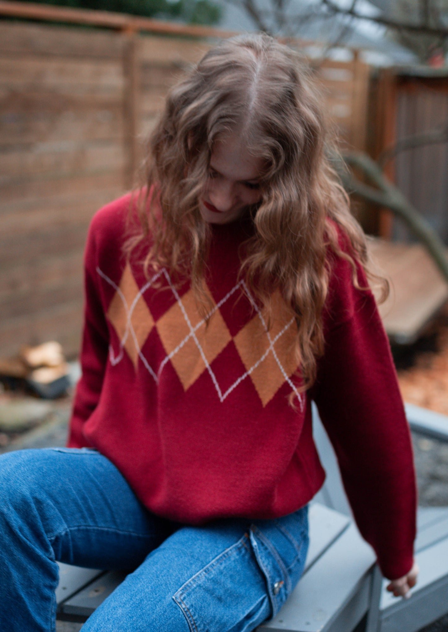 the sorting hat sweater in red & gold