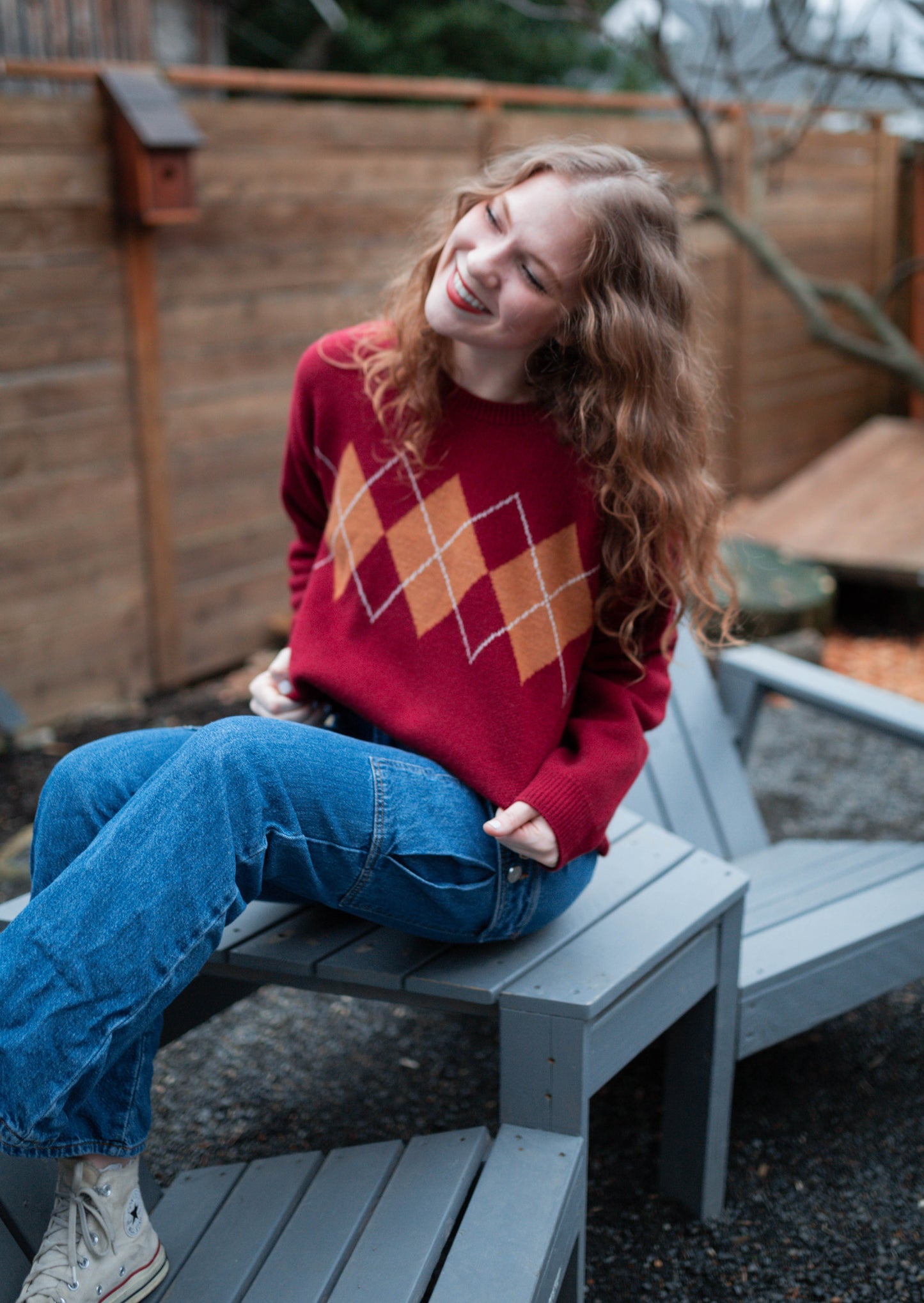 the sorting hat sweater in red & gold