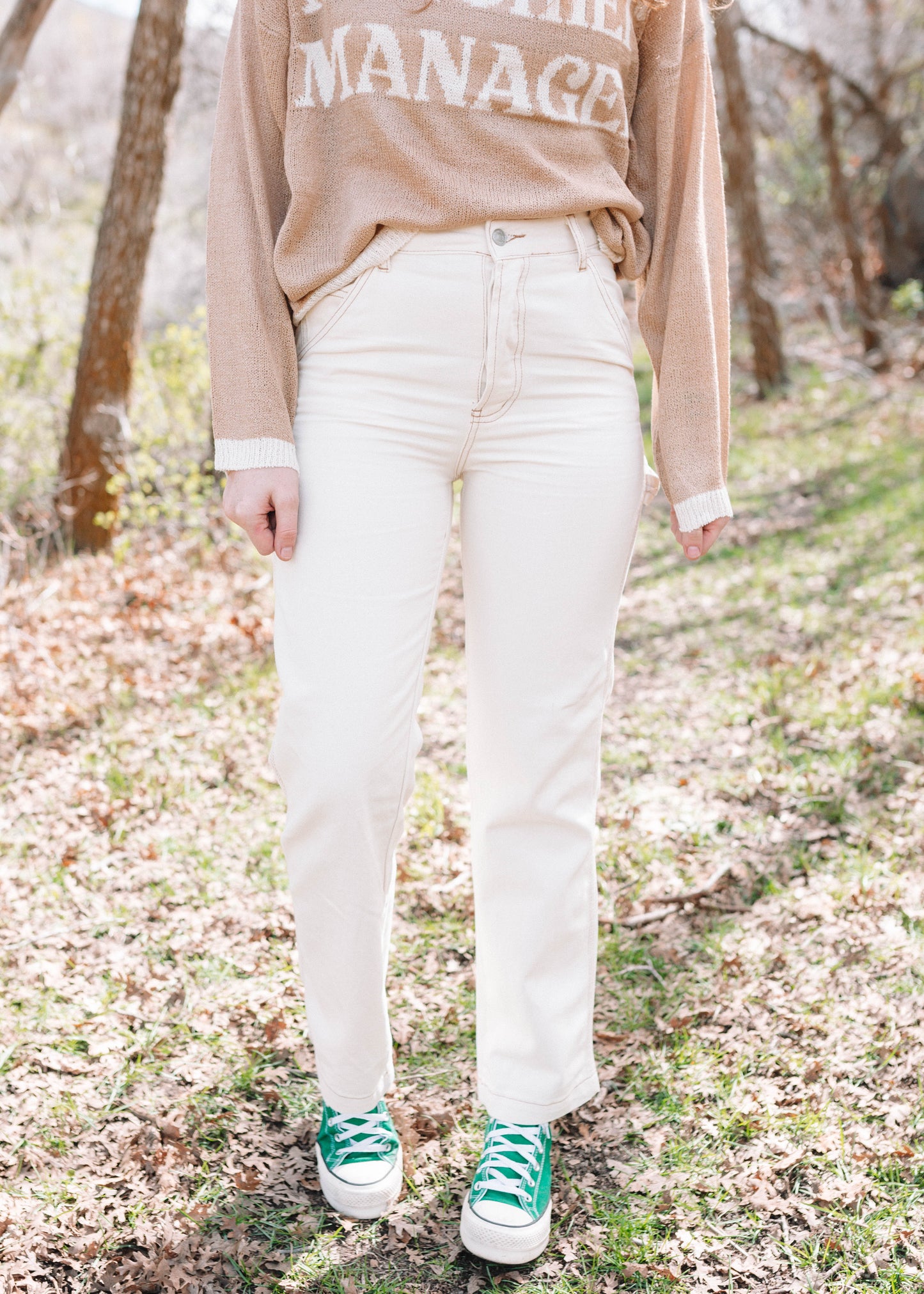 until the end cargo pants in ivory